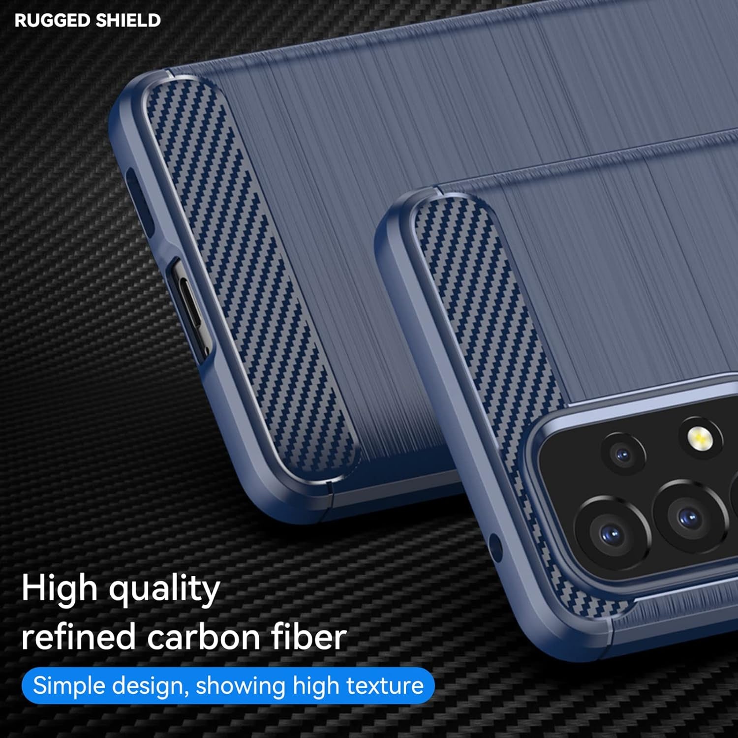 M MAIKEZI Samsung A53 5G Case,Galaxy A53 5G Case,With HD Screen Protector, Fashion Shock-Absorption Flexible TPU Bumper Soft Rubber Protective Case Cove for Samsung Galaxy A53 5G (Navy Brushed TPU)  JINZHI Inc   