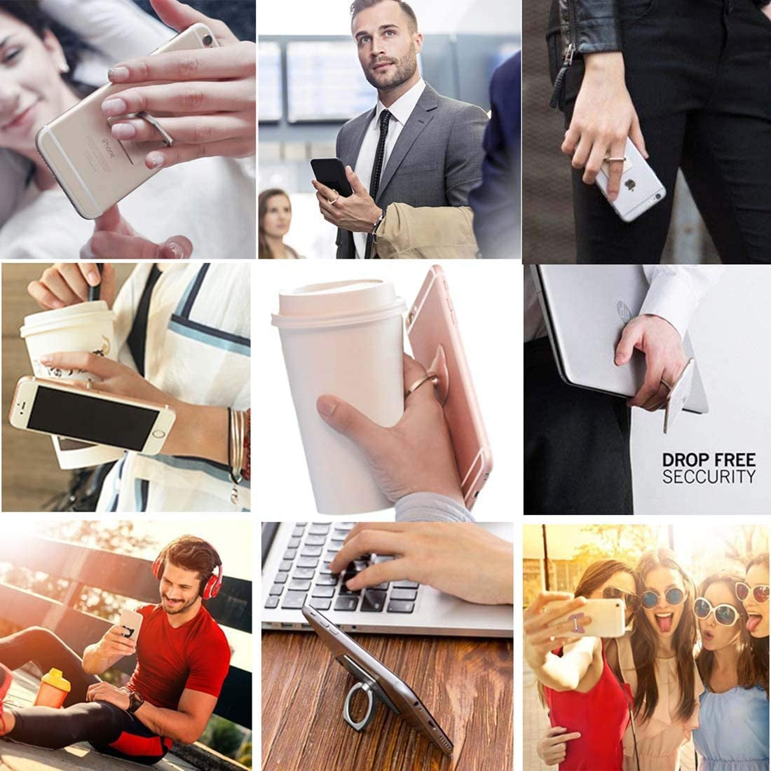 ZOSTLAND 1PC Transparent Clear Phone Ring,Universal 360°Adjustable Phone Case Finger Grip Stand Holder Desk Stent Mount Car Hook Compatible with Iphone 13 12 11 XS MAX X plus Ipad Samsung (Round)  ZOEAST   