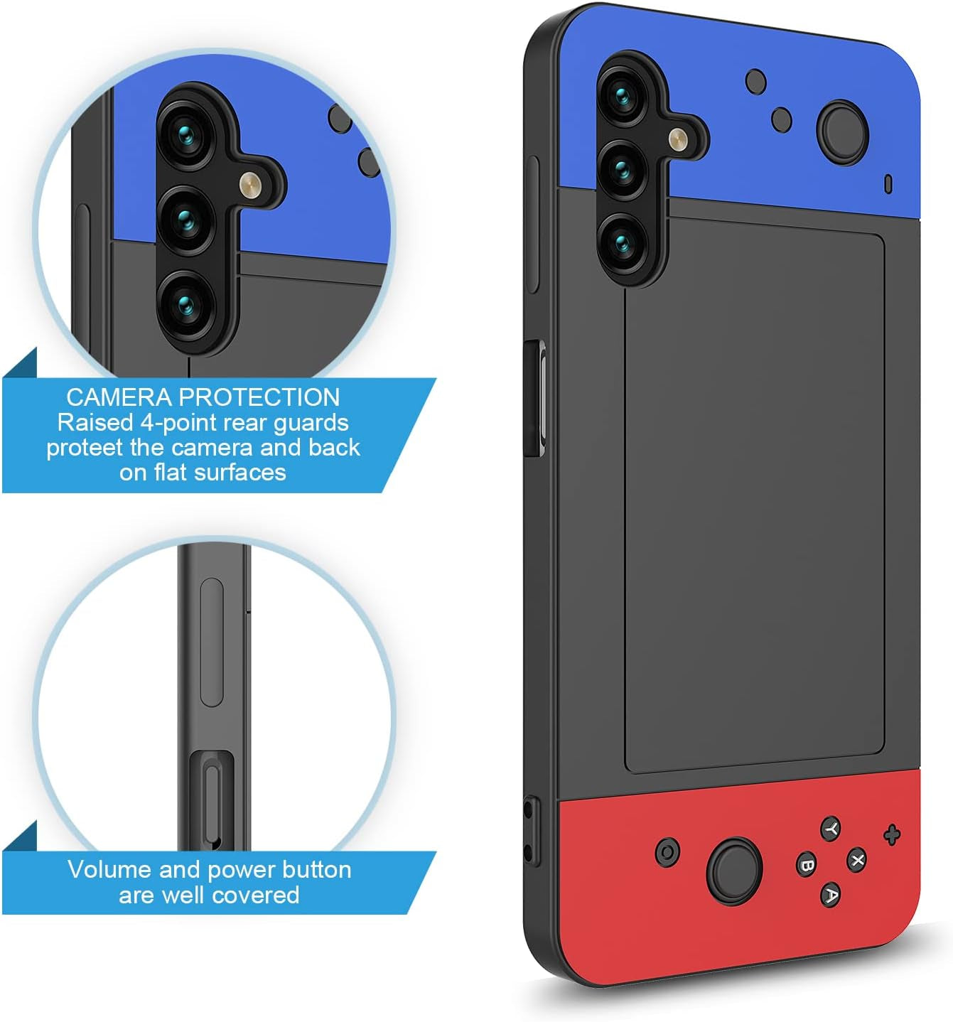 Phone Case for Samsung Galaxy A54 5G,Galaxy A54 4G Cover,Silicone 3D Cartoon Cute Kawaii Fun Gameboy Design Soft Shockproof Cover,Cool Funny Cases for Girl Kid Boy Women Man Red Blue Grey Black  YOOBSTAR   