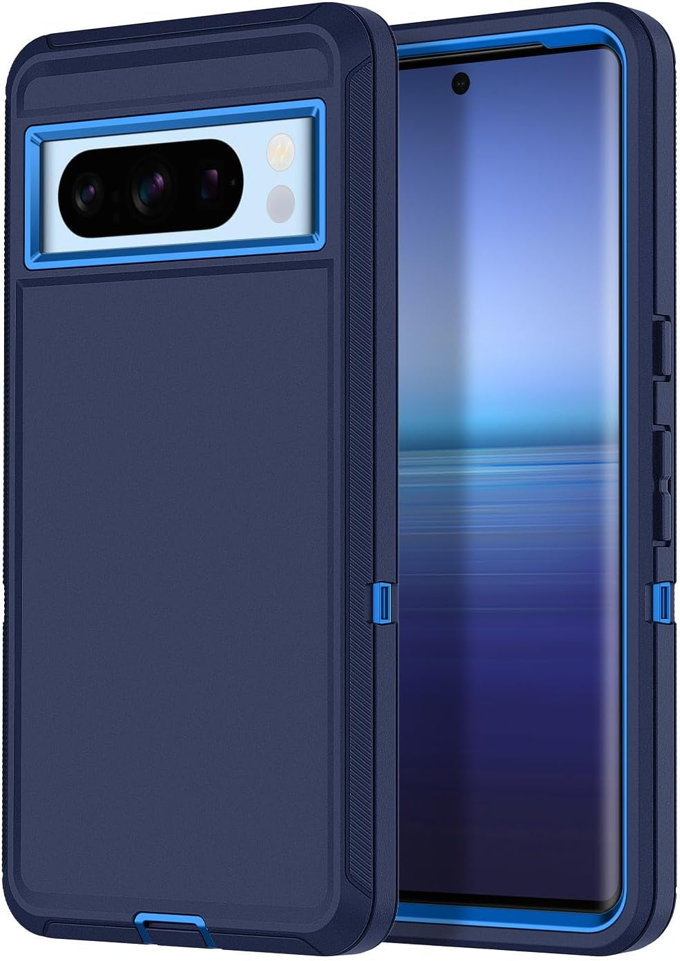 I-HONVA for Google Pixel 8 Pro Case Shockproof Dust/Drop Proof 3-Layer Full Body Protection [Without Screen Protector] Rugged Heavy Duty Durable Cover Case for Google Pixel 8 Pro 6.7" 2023,Purple/Pink  I-HONVA Navy Blue  