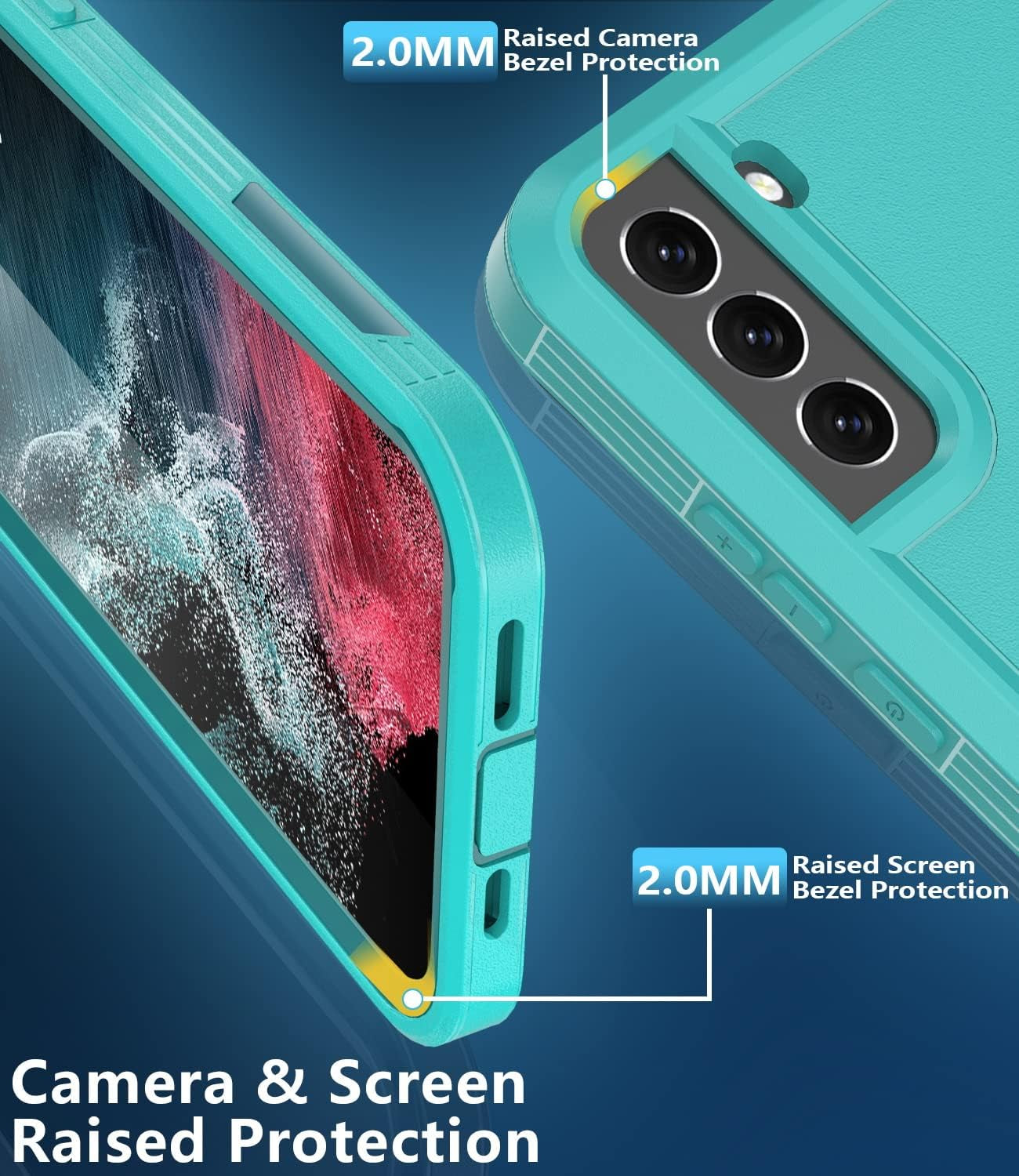 Guirble for Samsung Galaxy S22 plus Case,[Built in Screen Protector][Shockproof][Dropproof] Samsung S22 plus Case,Full-Body Rugged Military Grade Protective for S22 plus 5G Case 6.6 In(Teal)  Guirble   