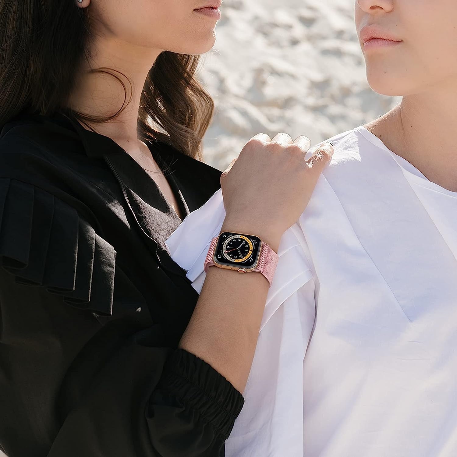 Fintie 2 Pack Stretchy Nylon Solo Loop Bands Compatible with Apple Watch 38Mm 40Mm 41Mm Iwatch Ultra SE2 SE Series 8 7 6 5 4 3 2 1, Adjustable Elastic Band Replacement Wristband Strap  Fintie   