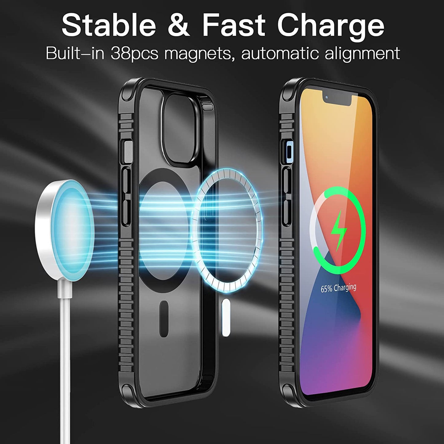 Xiwxi Magnetic Case for Iphone 14 Case,With [2 Screen Protectors+2 Camera Lens Protectors] [Ultra Slim] [Non-Slip][Ultra Shockproof] Matte Design Compatible with Magsafe-Black  xiwxi   