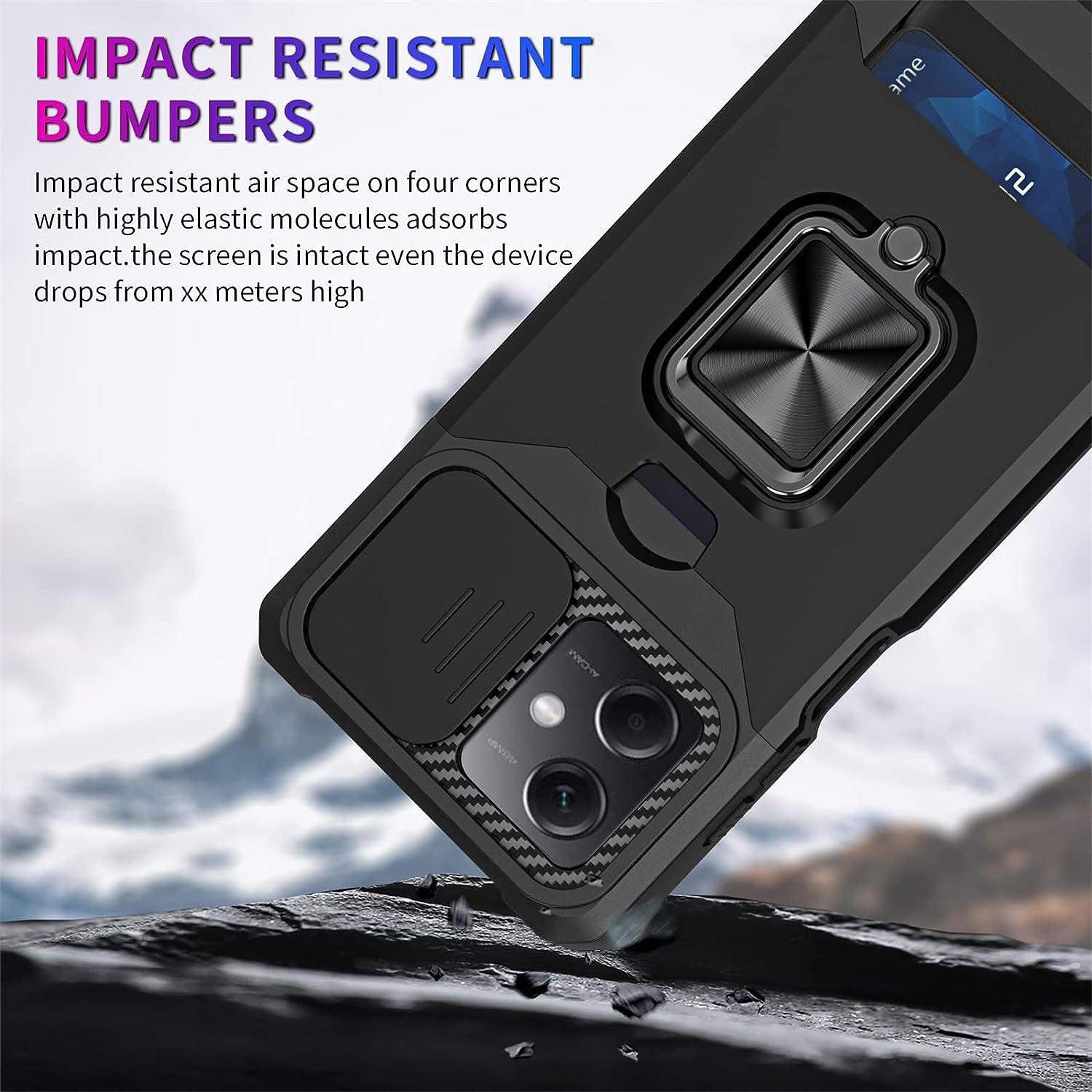 Ysnzaq for Xiaomi Redmi Note 12 5G Case with Card Holder and Sliding Camera (Not 4G), Military Grade Shockproof Protective Phone Cover for Xiaomi Redmi Note 12 5G /Xiaomi Poco X5 YHZH Green  Ysnzaq   