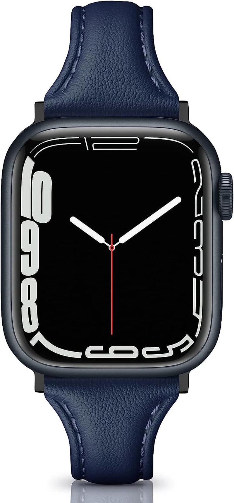 Eyamumo Leather Band Compatible for Apple Watch Band 38Mm 40Mm 41Mm, Slim Thin Elegant Genuine Leather Strap Compatible for Iwatch Series 8, 7, 6, 5, 4, 3, 2, 1, SE, Sport & Edition for Women  Eyamumo Midnight Blue 38mm / 40mm / 41mm 