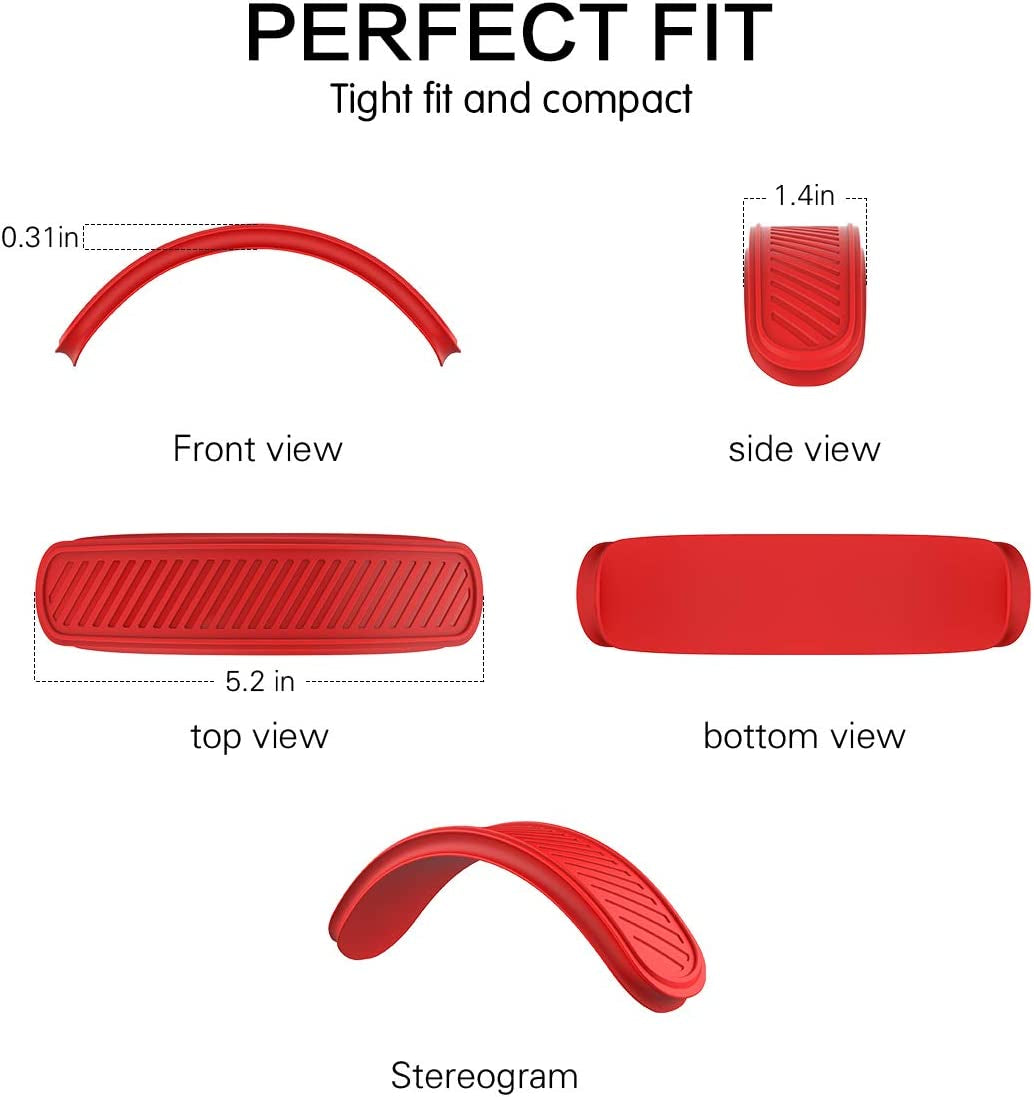 WQNIDE Headband Cover for Airpods Max, Washable Soft Silicone Headphone Headband Protectors/Comfort Cushion/Top Pad Protector Sleeve Compatible with Apple Airpods Max (Red)  WQNIDE   