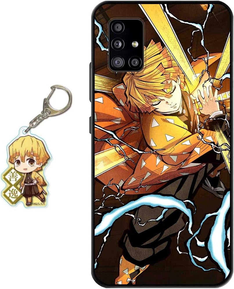Staremeplz Compatible with Google Pixel 5 Case Anime Design [With Giyuu Figure Keychain], Soft Silicone TPU Animation Cool Phone Case for Google Pixel 5  Staremeplz Zenitsu Google Pixel 5 