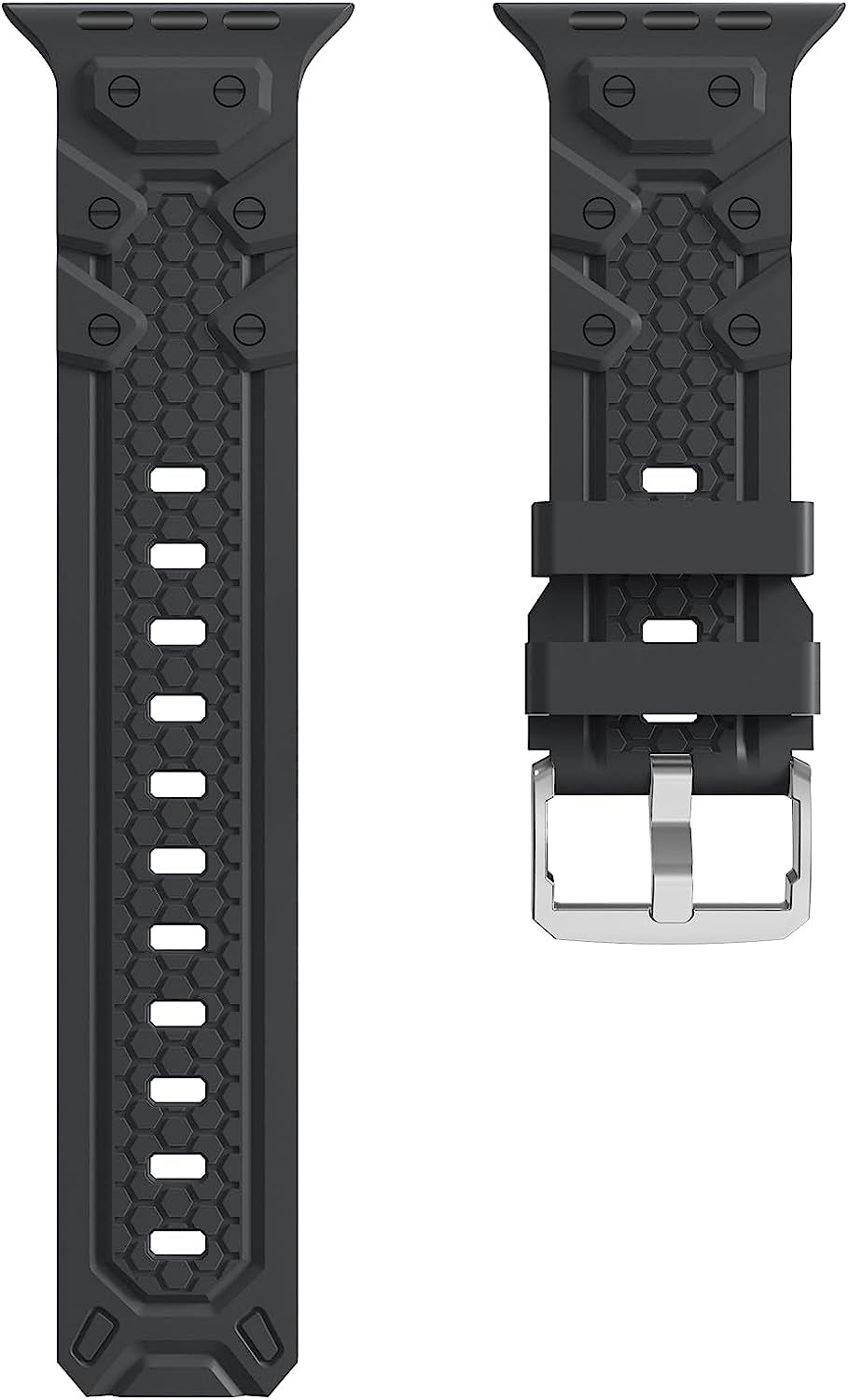 YAXIN 2 Pack Sport Band Compatible for Apple Watch Ultra Band 49Mm 45Mm 44Mm 42Mm Men, Soft Silicone Wristband Replacement Strap for Apple Watch Band Ultra Iwatch Series 8/7/SE/6/5/4/3  YAXIN   