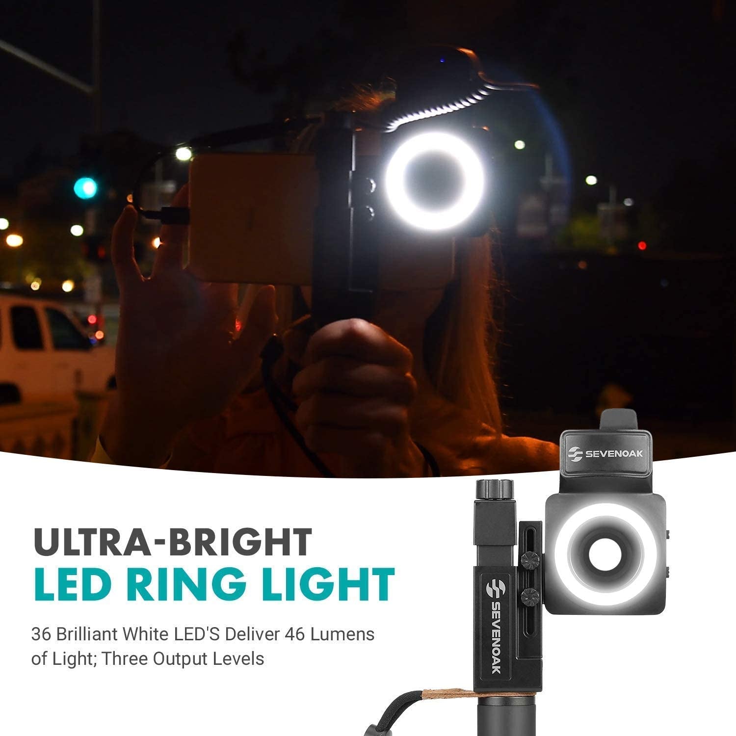 Movo Smartcine W2 - Wireless Smartphone Video Kit with Phone Rig, Dual Wireless Lavalier Microphone System, LED Light, Wide and Fisheye Lenses for Iphone/Android Phones - Youtube, TIK Tok Kit  Movo   