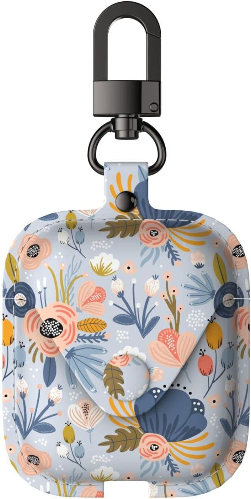 Wenew Leather Case for Airpods 1 & 2, Airpods 2 Case with Snap Closure Airpods Leathe Case for Women with Clip (Blue)  wenew   