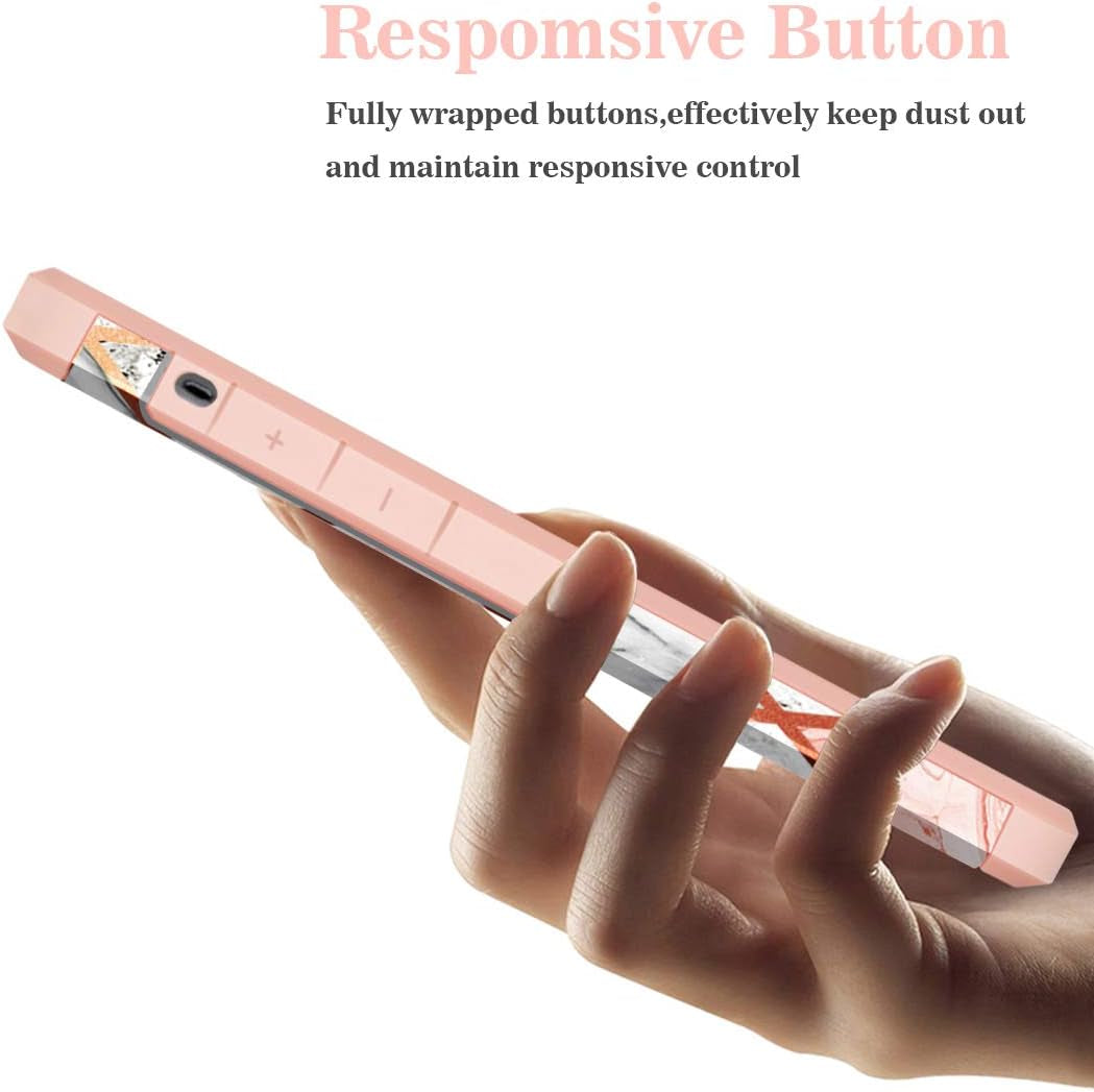 Fingic Compatible with LG G8 Thinq Case Rose Gold Marble Design Shiny Glitter Bumper Hybrid Hard PC Soft Rubber Silicone Cover Anti-Scratch Shockproof Protective Case 6.1 Inch 2019, Rose Gold  Fingic   