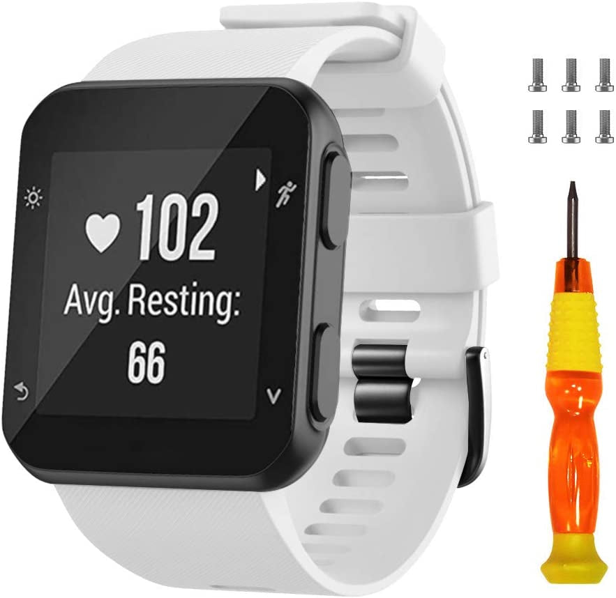 Notocity for Garmin Forerunner 35 Band Soft Silicone Replacement Watch Strap Compatible with Forerunner 35 Smartwatch  NotoCity white  