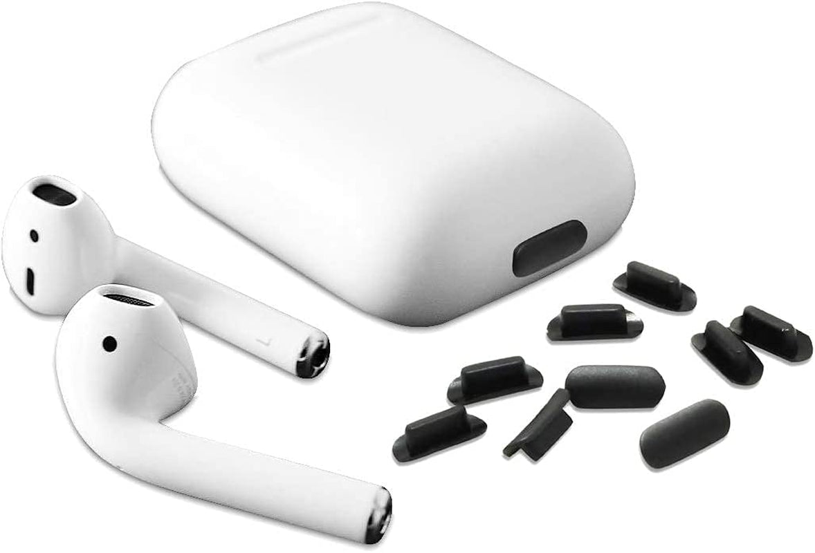 Portplugs 10 anti Dust Plugs, Compatible with Iphone 11, X, XS, XR, 8, 7, 6 Plus, Max, Pro, Airpods, Protection from Dirt, Sand, Lint, and Debris with Port Cleaning Brush (Black)  PortPlugs   