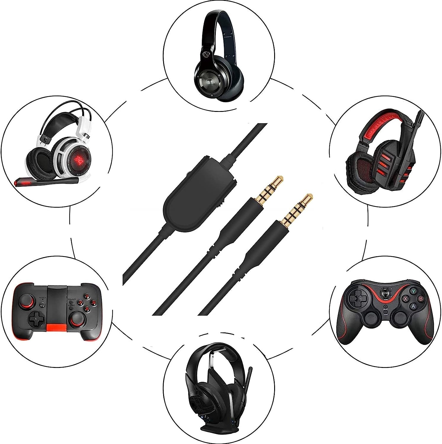 A40 Talkback Chat Inline Mute Cable Extension Cable Compatible with Astro A40 A10 Gaming Headsets Replacemnt Cord for Xbox One Play Station 4 PS4 Smartphone(6.5Ft)  Aquelo   