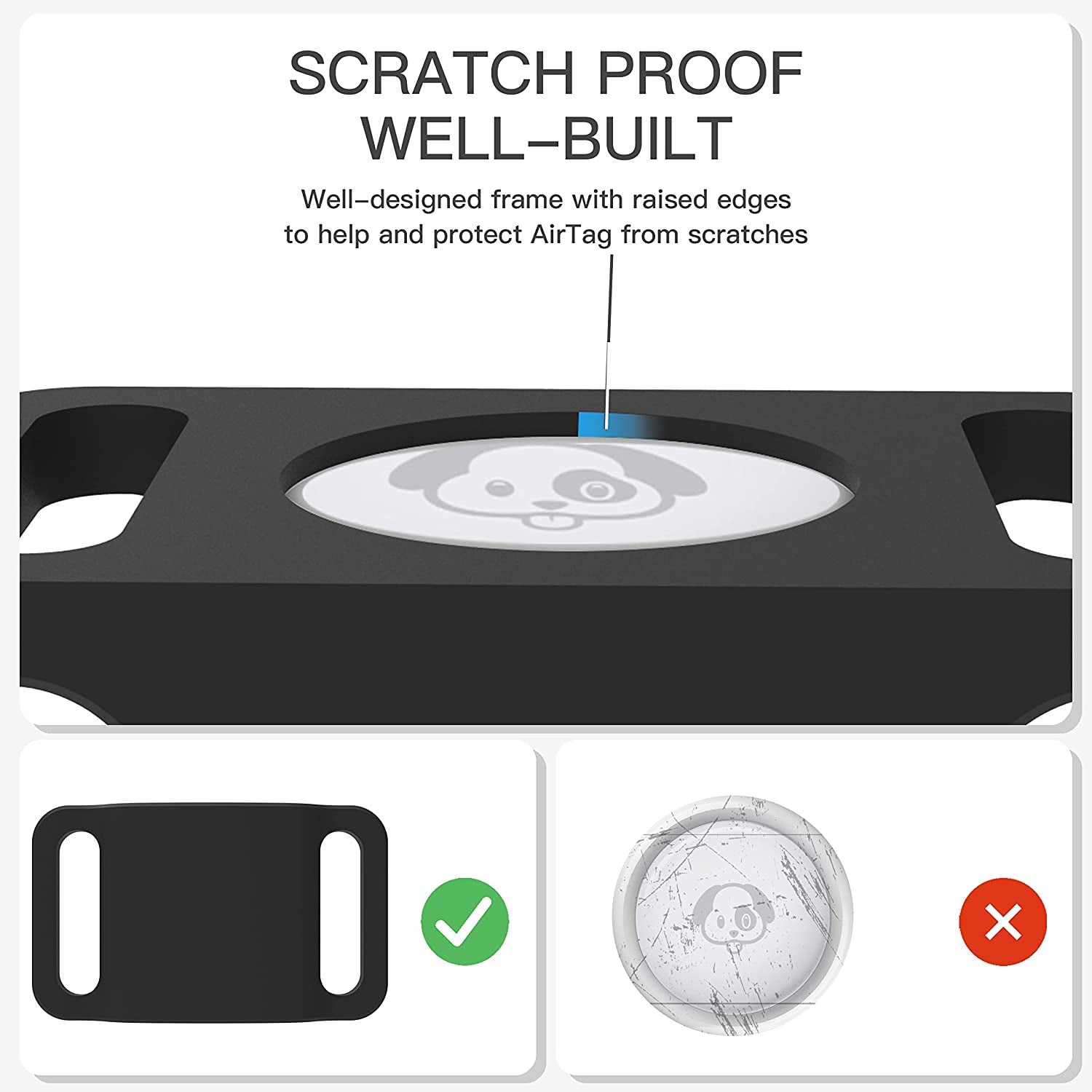 IPX7 Waterproof Airtag Holder, Damonlight 2 Packs Airtag Dog Collar Holder Fit for Dog Cat Collar Pet Loop Air Tag Holder Accessories, anti Scratch Silicone Case Lightweight Soft (Glow in Dark)  DamonLight   