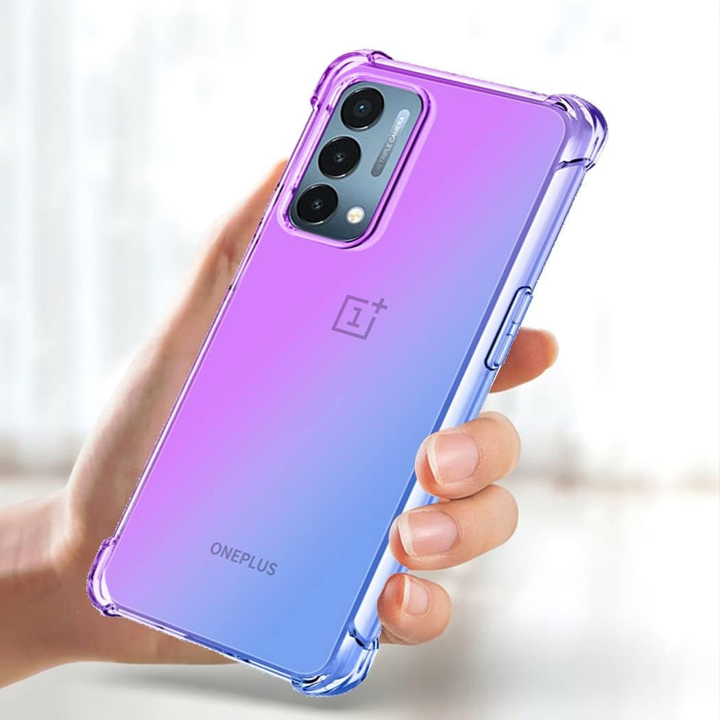 Gufuwo Case for Oneplus Nord N200 5G Case, Oneplus N200 Cute Case Girls, Gradient Slim anti Scratch Soft TPU Phone Cover Shockproof Protective Case for Oneplus Nord N200 5G (Purple/Blue)  Gufuwo   