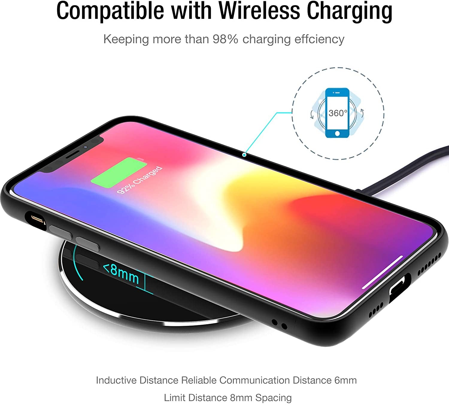 TOZO W1 Wireless Charger 10W Thin Aviation Aluminum Computer Numerical Control Technology Fast Charging Pad Black (NO AC Adapter)  TOZO   