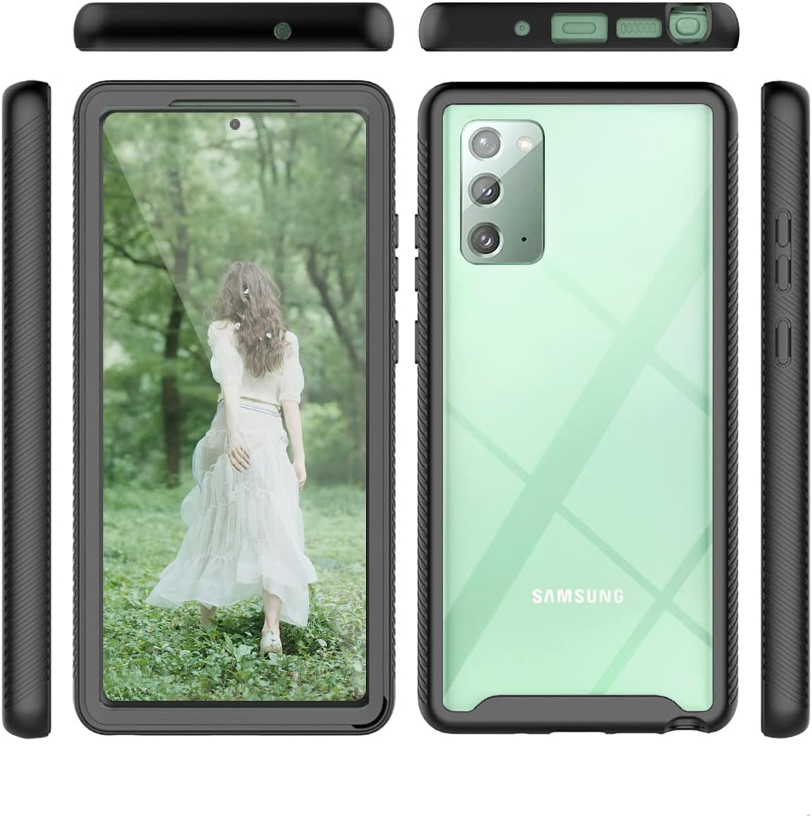 Note 20 Case, Samsung Galaxy Note 20 Case,Fingic Built in Screen Protector Full Body Protection Hard Shell Soft TPU Bumper Shockproof Rugged Protective Cover for Samsung Galaxy Note 20 5G 2020 (Clear)  Fingic   