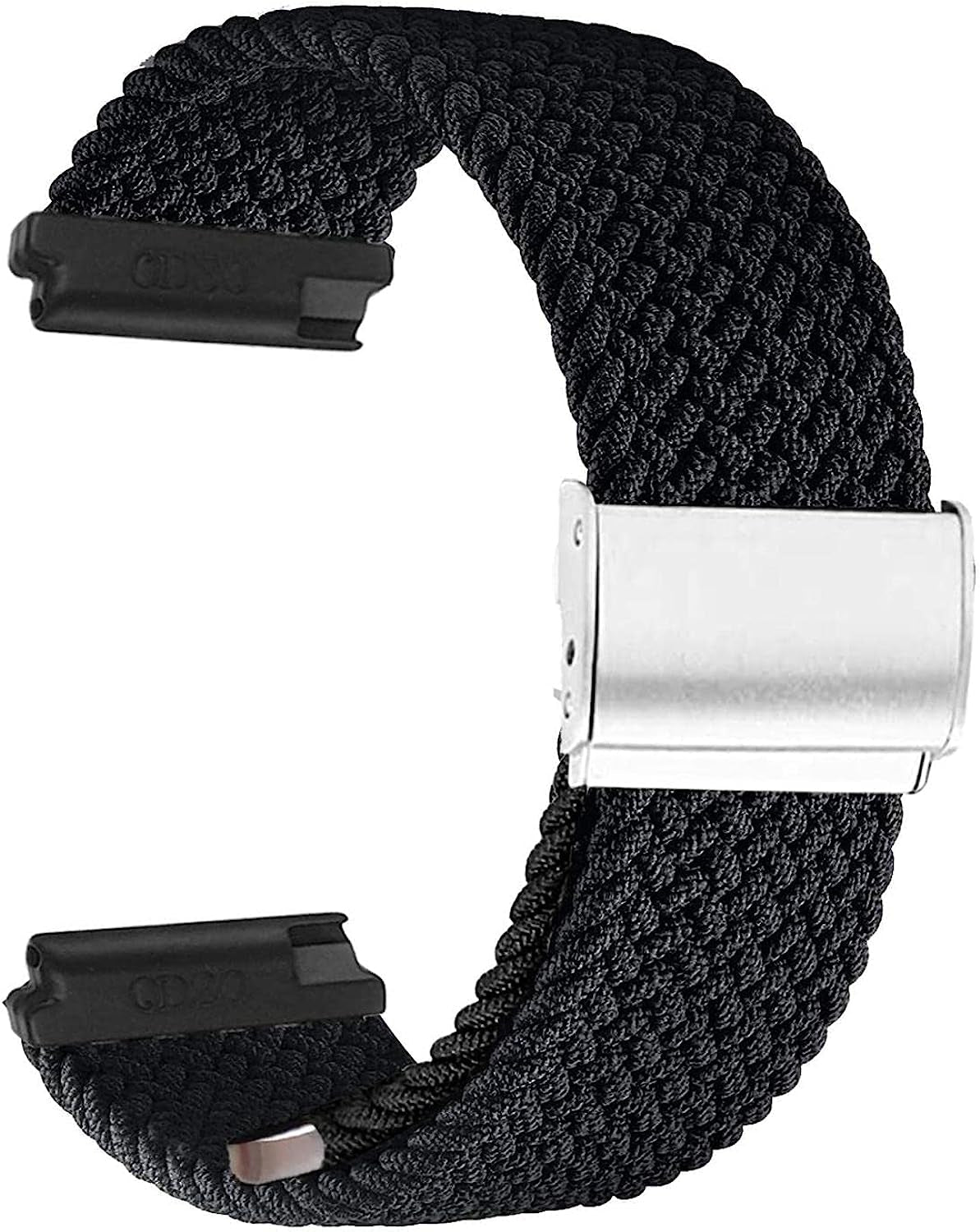 Abanen Braided Elastic Loop Watch Bands for Garmin Venu 2S / Vivoactive 4S / Vivomove 3S, 18Mm Elastic Soft Stretchy Nylon Quick Dry Women Wristband Strap for Forerunner 255S/255S Music  Abanen Black  