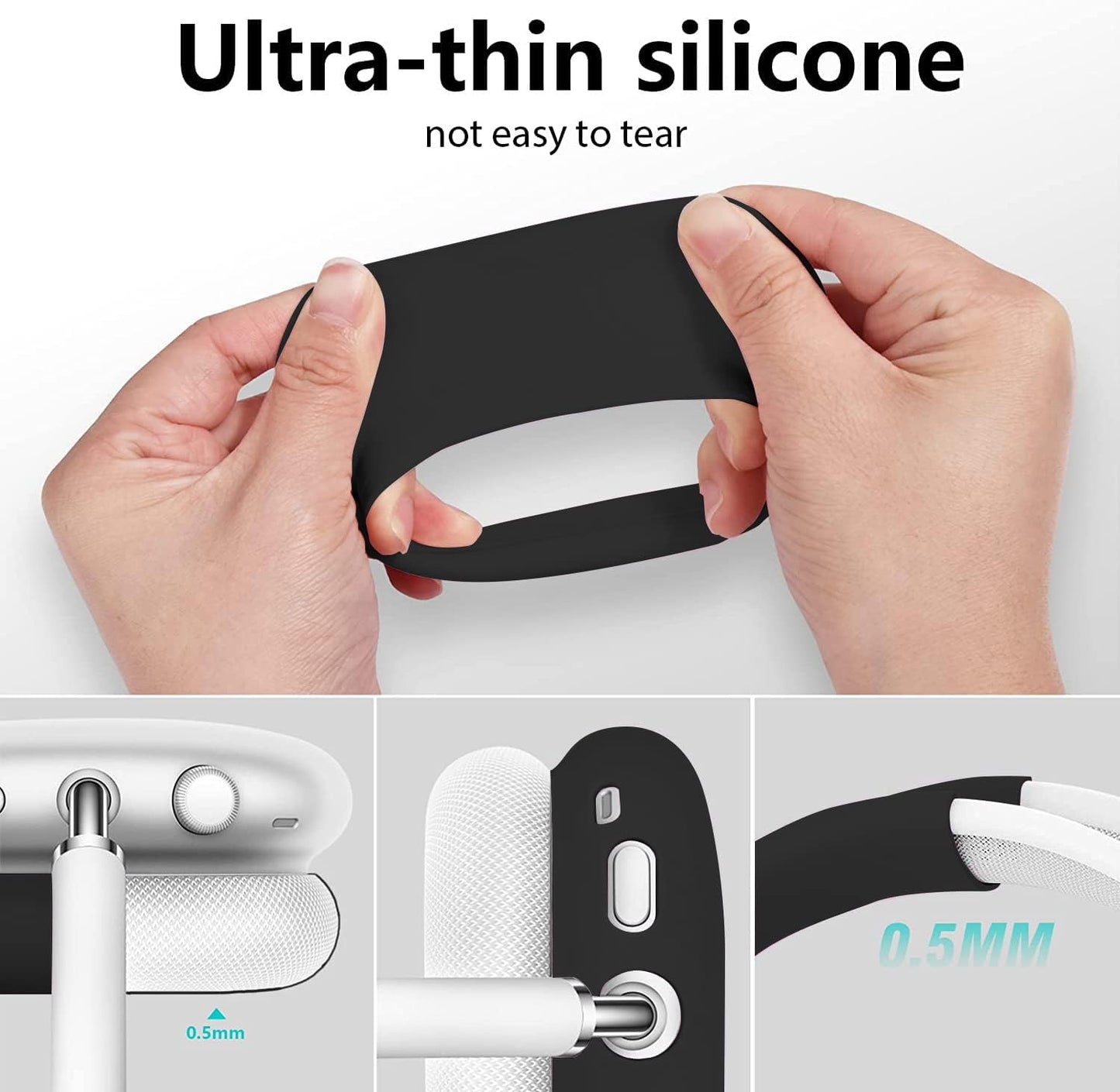 AIIEKZ Case for Airpods Max Headphones,Anti-Scratch Soft Silicone with Gold Heart Pattern Ear Cups Case Cover/Ear Pad Cover/Headband Cover for Apple Airpod Max (Black)  AIIEKZ   