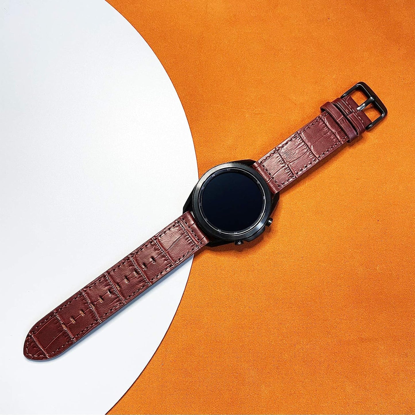 YEEJOK 20Mm Leather Band Compatible for Vivoactive 3/ Garmin Venu/Samsung Galaxy Watch 4 Classic 46Mm 42Mm/ Galaxy Watch 3 41Mm / Galaxy Watch Active 2 44Mm for Men Women, Crocodile Pattern  Yeejok   