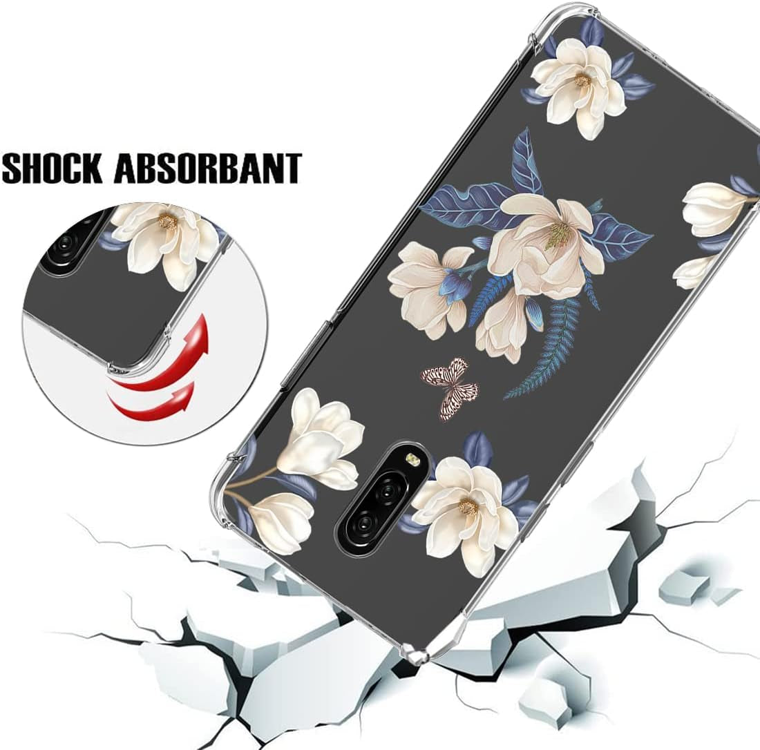 Vokuha for Oneplus 7 Gm1901/Oneplus 6T A6010 Case for Girls Women, Cute Clear Slim Shockproof Pattern Soft Flexible TPU Rubber Back Phone Protective Cover Cases for Oneplus 6T (White Flower)  Vokuha   