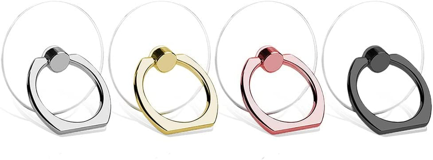 SKYPIA 4 Pack Clear Cell Phone Ring Holder Transparent Finger Grip Loop Kickstand 360 Degree Rotation Finger Ring Stand  Cellstand   