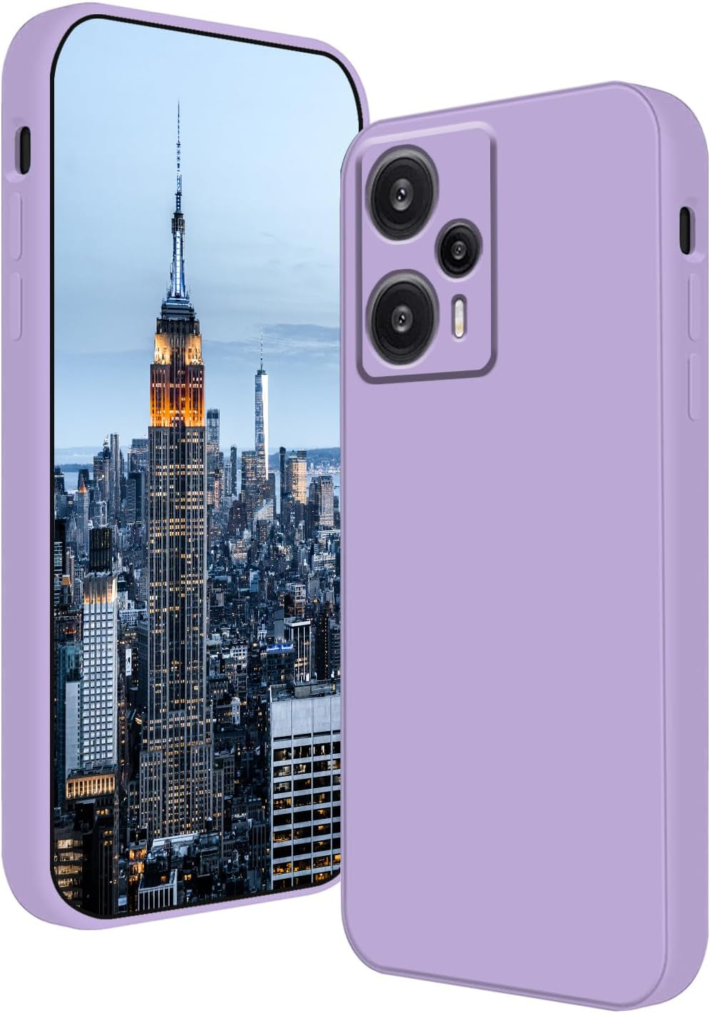 Wousunly Compatible with Poco F5 Case Silicone Liquid Dark Green, Soft Smooth Touch Xiaomi Poco F5 Phone Case Silicone Shockproof Thin Cover (Black)  Wousunly Purple  