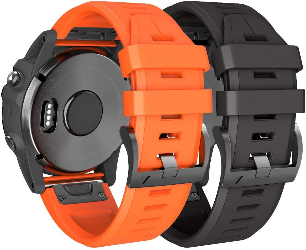 Notocity Compatible Fenix 5X plus Bands Fenix 7X Sport Silicone Replacement Watch Strap for Garmin Fenix 5X/Fenix 5X Plus/Fenix 6X/Fenix 6X Pro/Fenix 3/Hr/Descent MK1/D2 Delta PX/D2 Charlie(Black/Army Green)  NotoCity 2P3  