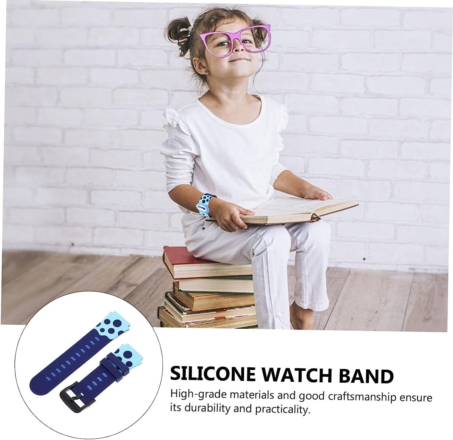 Mikikit Smartwatch Bands Children Universal Supple Wristband Belt Replacement Anti-Slip Smartwatch Watchband Strap Decorative Watch Kids Silicone Band Silicone Wristbands  Mikikit   