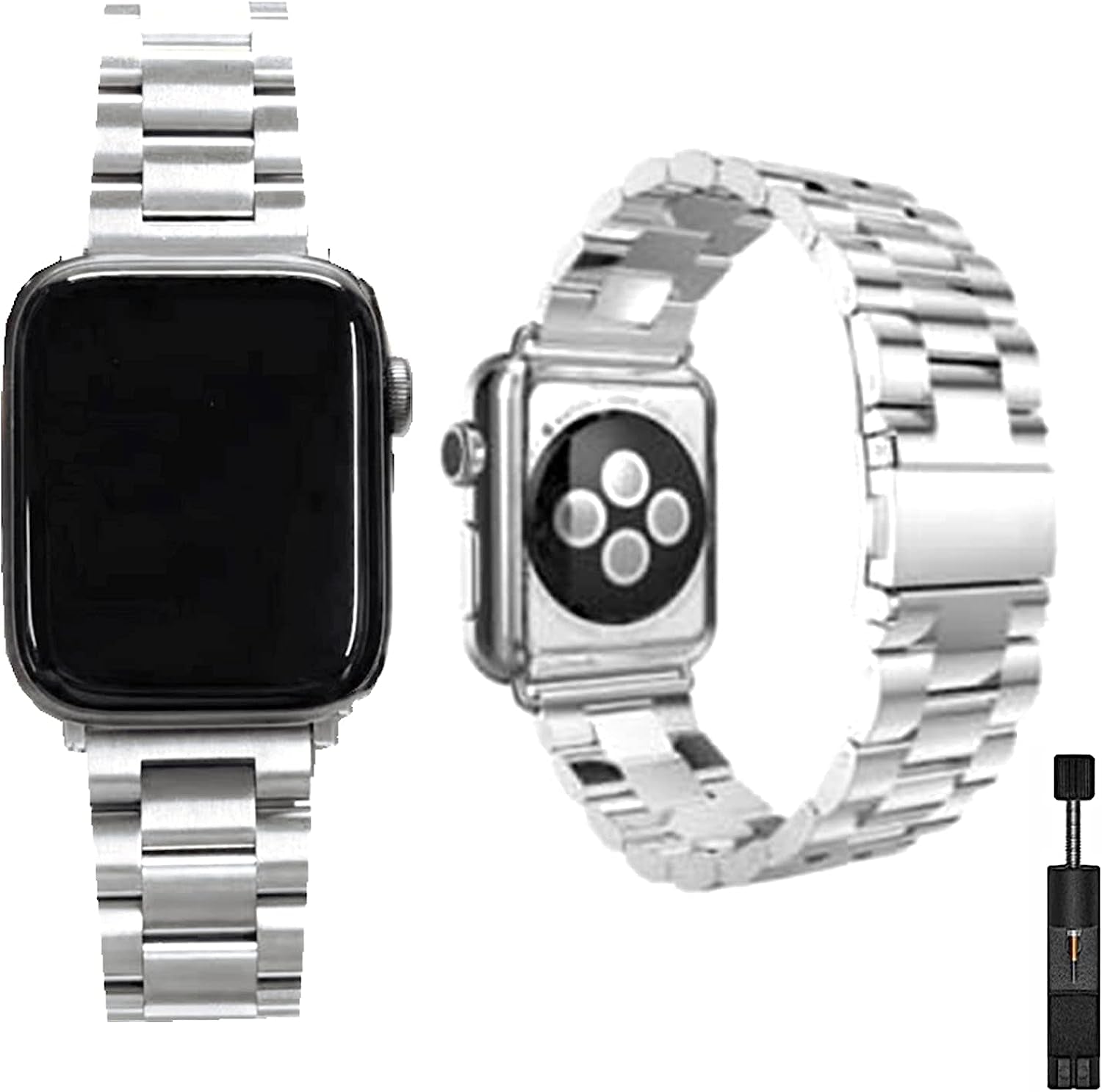 Sappheiros Compatible with Apple Watch Band 42Mm 44Mm 40Mm 38Mm Solid Stainless Steel Wristband Replacement for Iwatch Strap Series 6/5/4/3/2/1/SE for Men and Women  Sappheiros   