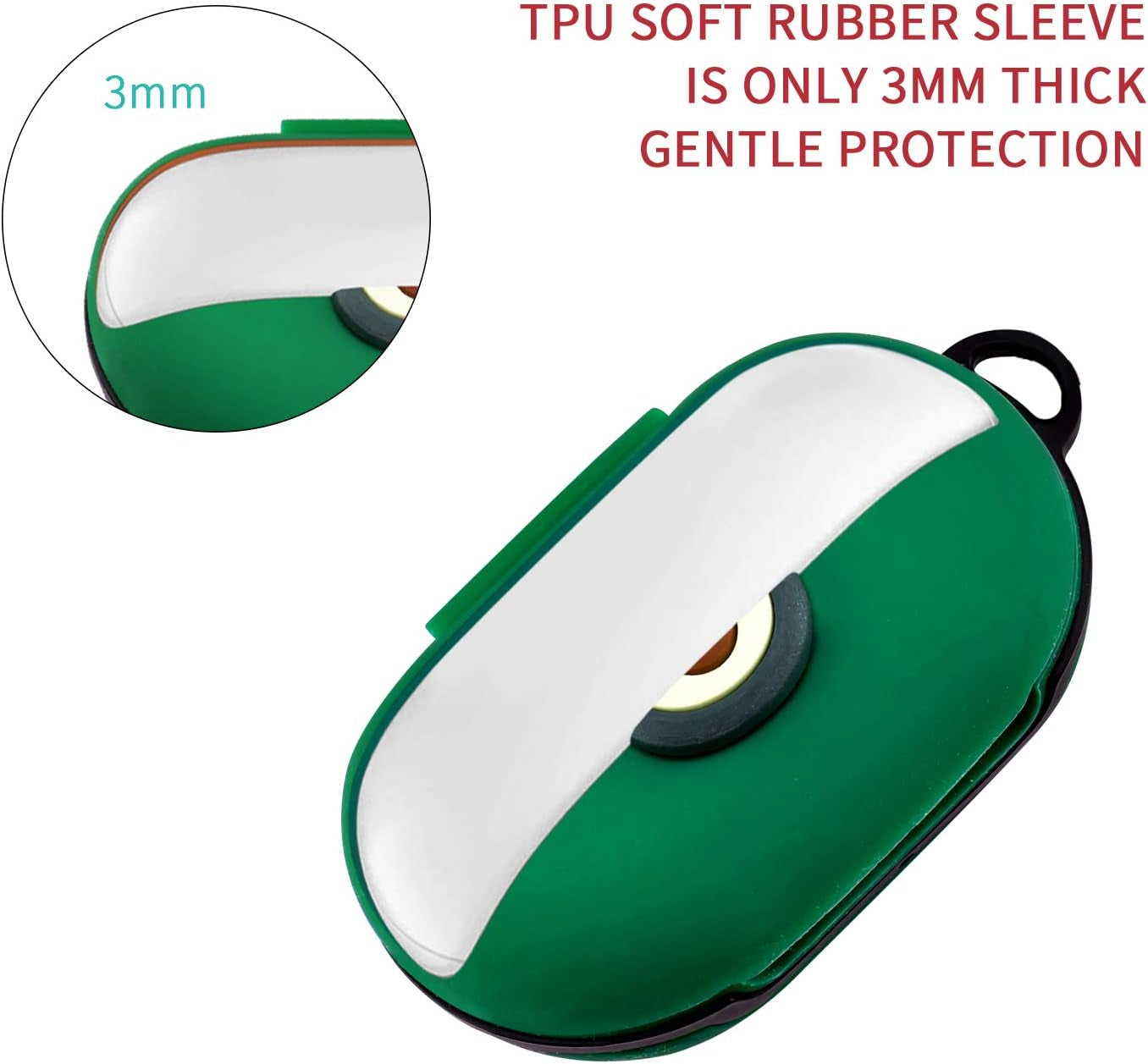 Newseego Compatible with Galaxy Buds （2019） Case, Galaxy Buds+ plus （2020） Cover Cute 3D Funny Cover Soft Silicone Cartoon Case with Gold Ring Keychain Fashion Design for Girls Teens-Avocado  Newseego   