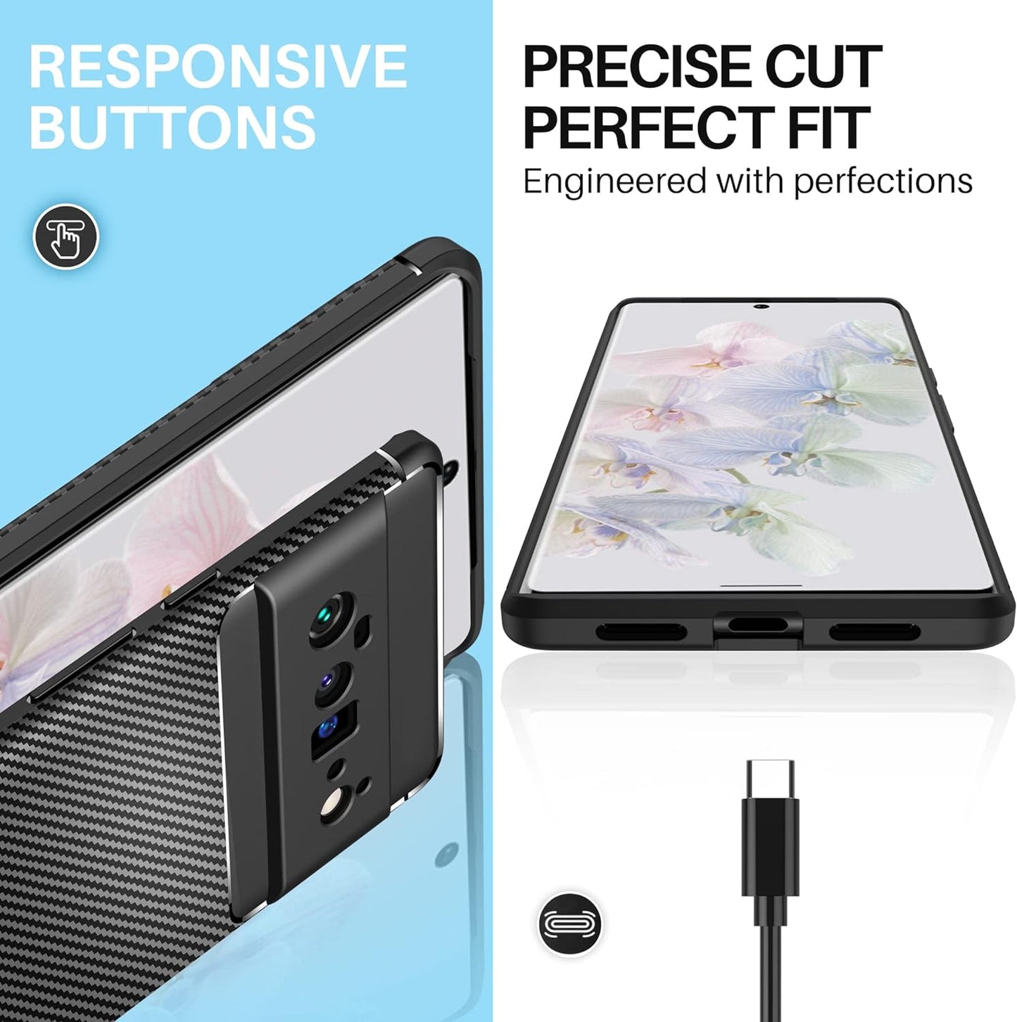 Vakoo Google Pixel 6 Pro Case (6.71-Inch), Soft TPU Series Anti-Fingerprint Anti-Scratch Protective Phone Case for Google Pixel 6 Pro (6.71 Inches, 2021) - Matte Black  Vakoo   