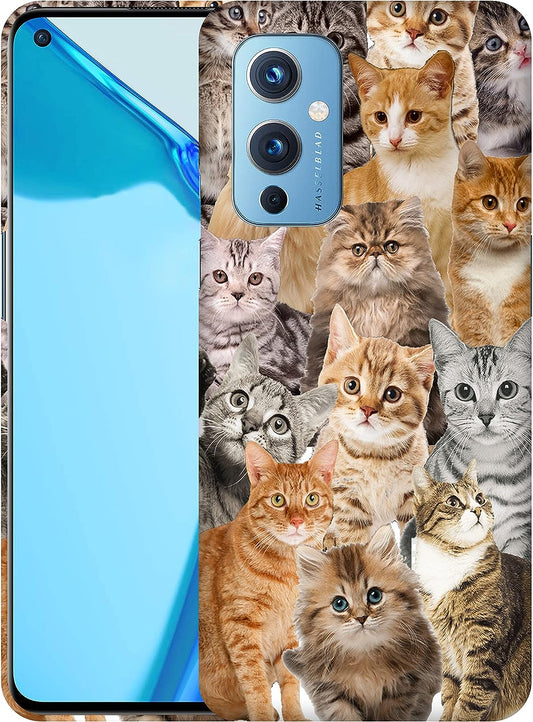 Glisten - Oneplus 9 Case, Oneplus 9 5G Case, 1+ 9 5G Case - Cat Collage Design Printed Slim & Sleek Cute Plastic Hard Snap on Protective Designer Back Phone Case/Cover for Oneplus 9 5G.  Glisten   