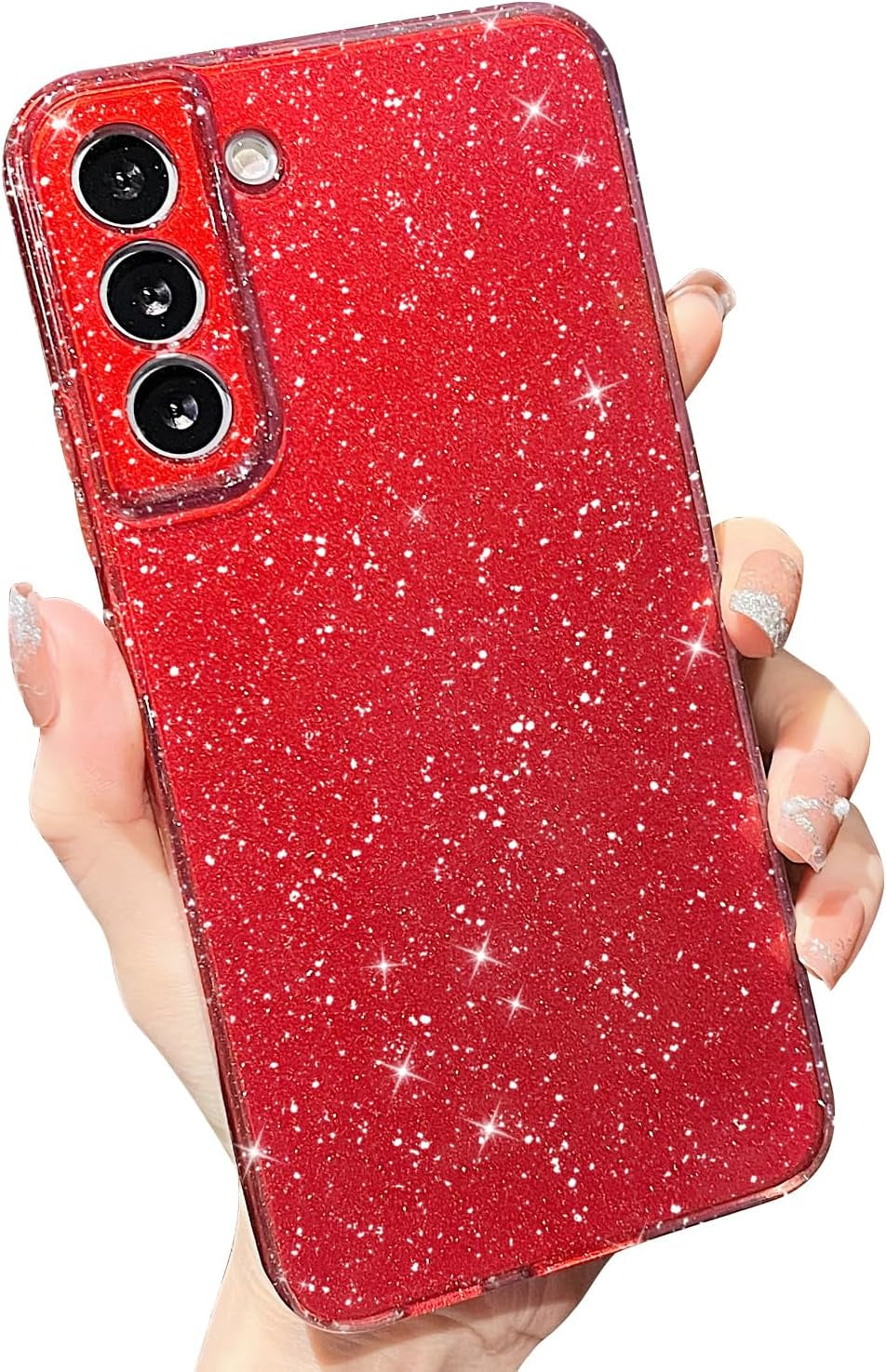 MINSCOSE Compatible with Samsung Galaxy S22 5G Case,Cute Neon Bright Color,Glitter Bling Thin Slim Shockproof Silicone Sparkly Cover for Women Girl for Galaxy S22 6.1 Inch-Mint Green  MINSCOSE Wine Red S22 Plus 