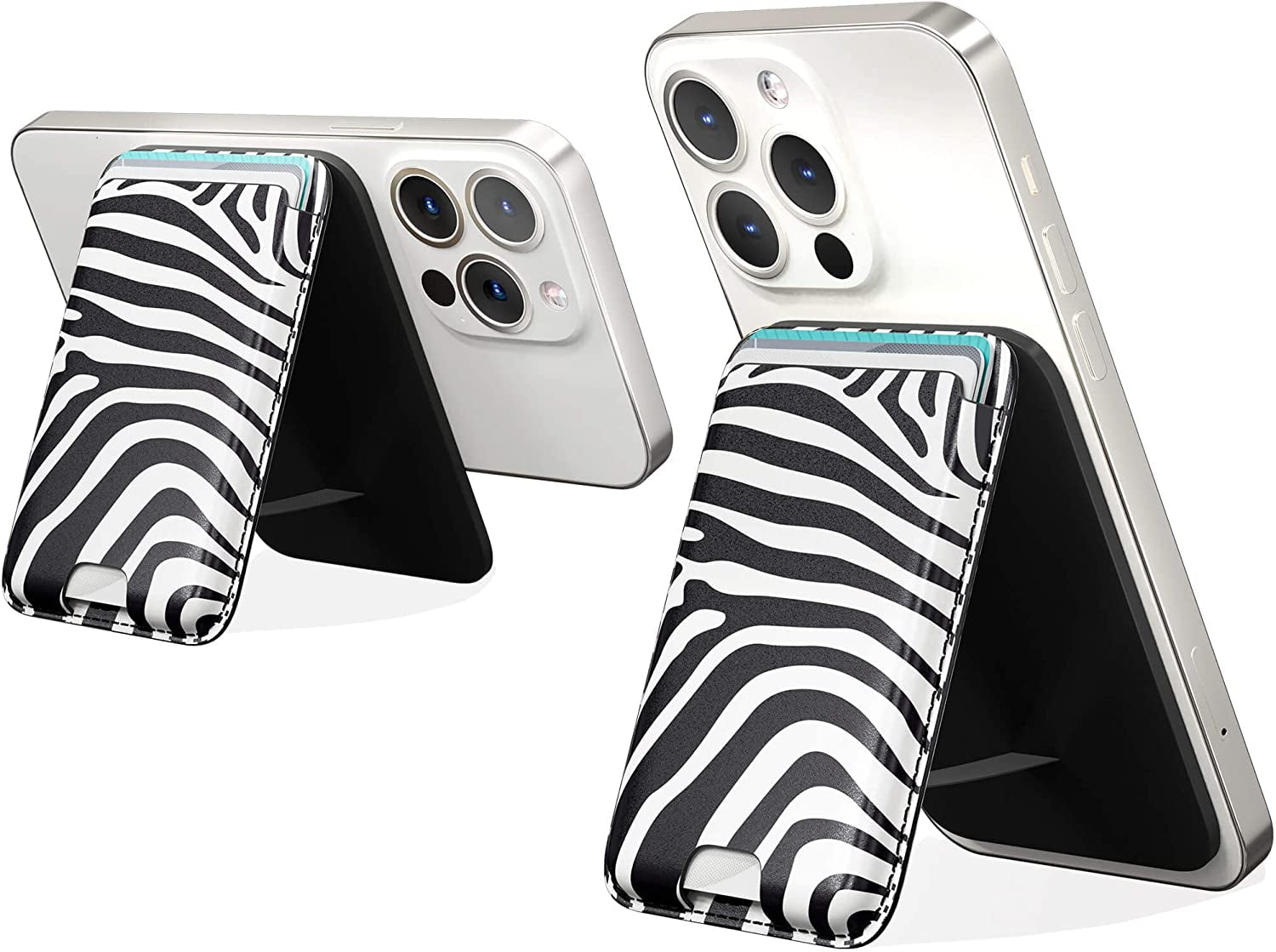 Magnetic Wallet Card Holder with Magsafe Compatible for Iphone 14/14 Plus/14 Pro/14 Pro Max, Iphone 13 Pro Max/13 Pro/13/13 Mini, Iphone 12/12 Pro/12 Pro Max, RFID Card Holder Wallet, Deep Purple  Doter Zebra-Stand  