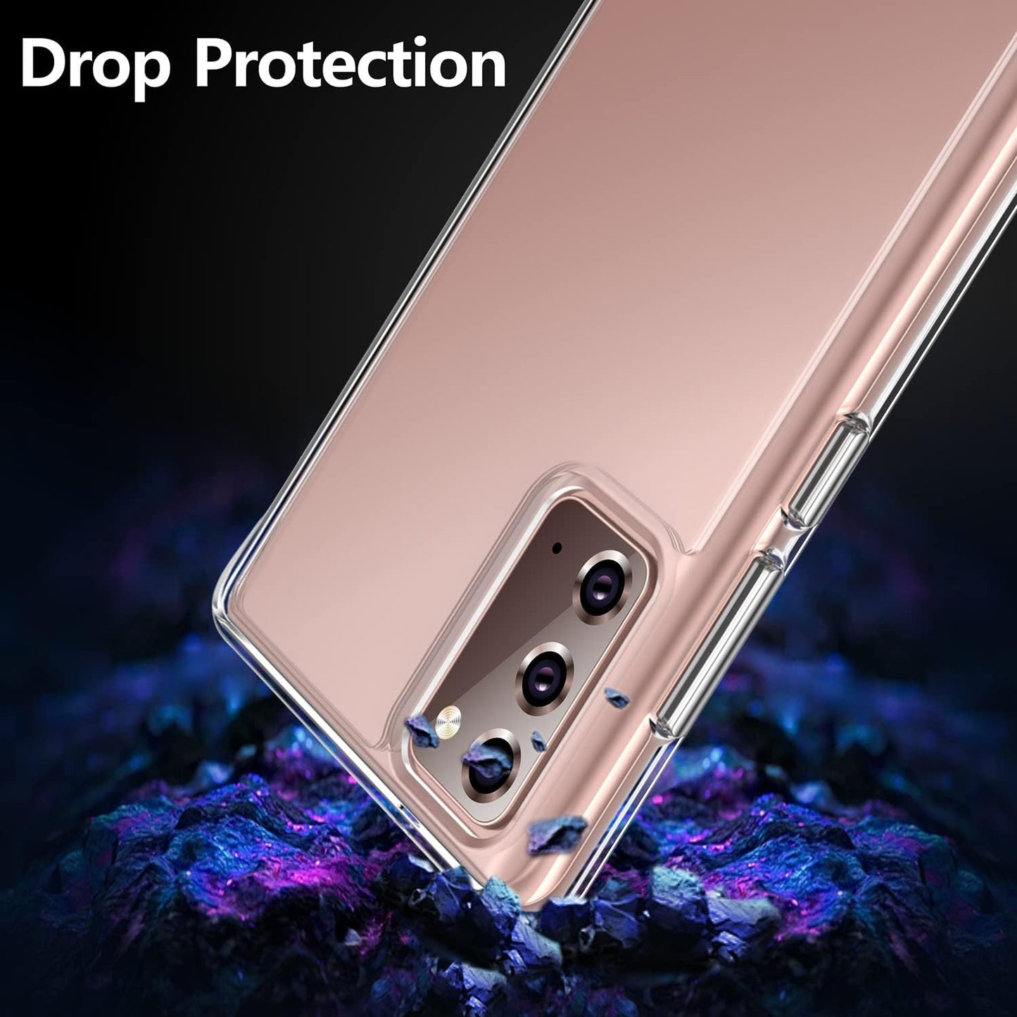 Rayboen Case for Galaxy Note 20 Crystal Clear Designed Non-Slip Shockproof Protection Phone Case, Hard PC Back Flexible TPU Slim Fit Light and Durable Cover for Samsung Galaxy Note 20 5G  Rayboen   