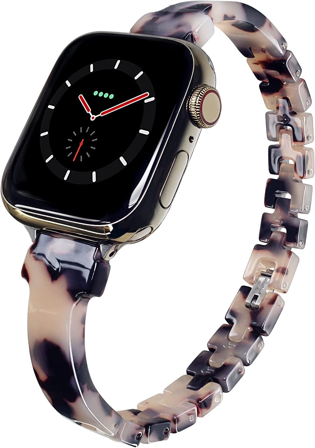 Slim Tortoise Watch Band Compatible with Apple Watch 38/40/41/42/44/45/49Mm, Resin Watch Bracelet Band for Iwatch Series Ultra/Se/8/7/6/5/4/3/2/1, Thin Watch Strap for Women  Unilily   