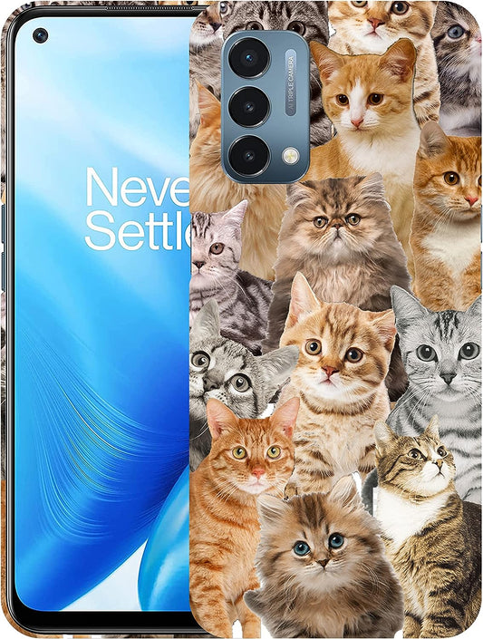 Glisten - Oneplus Nord N200 5G Case, 1+Nord N200 5G Case - Cat Collage Design Printed Slim & Cute Plastic Hard Snap on Protective Designer Back Phone Case/Cover for 1+ Oneplus Nord N200 5G.  Glisten   