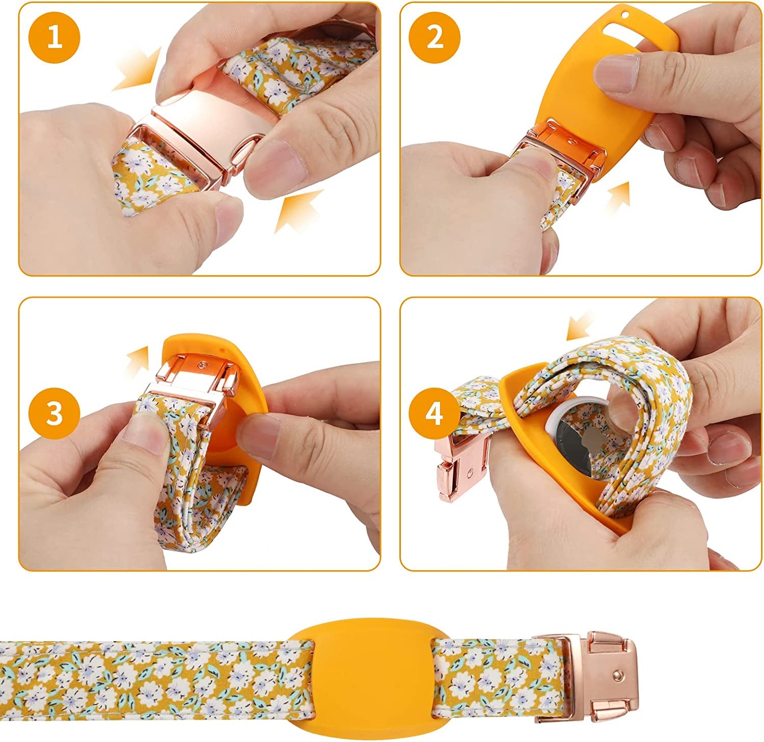 Airtag Dog Collar Holder，Anti-Lost Silicone Case Accessories for Air Tag GPS Tracking，Compatible with Dogs Cats Pets Collar (1 Pack, Black)  Gokotta   