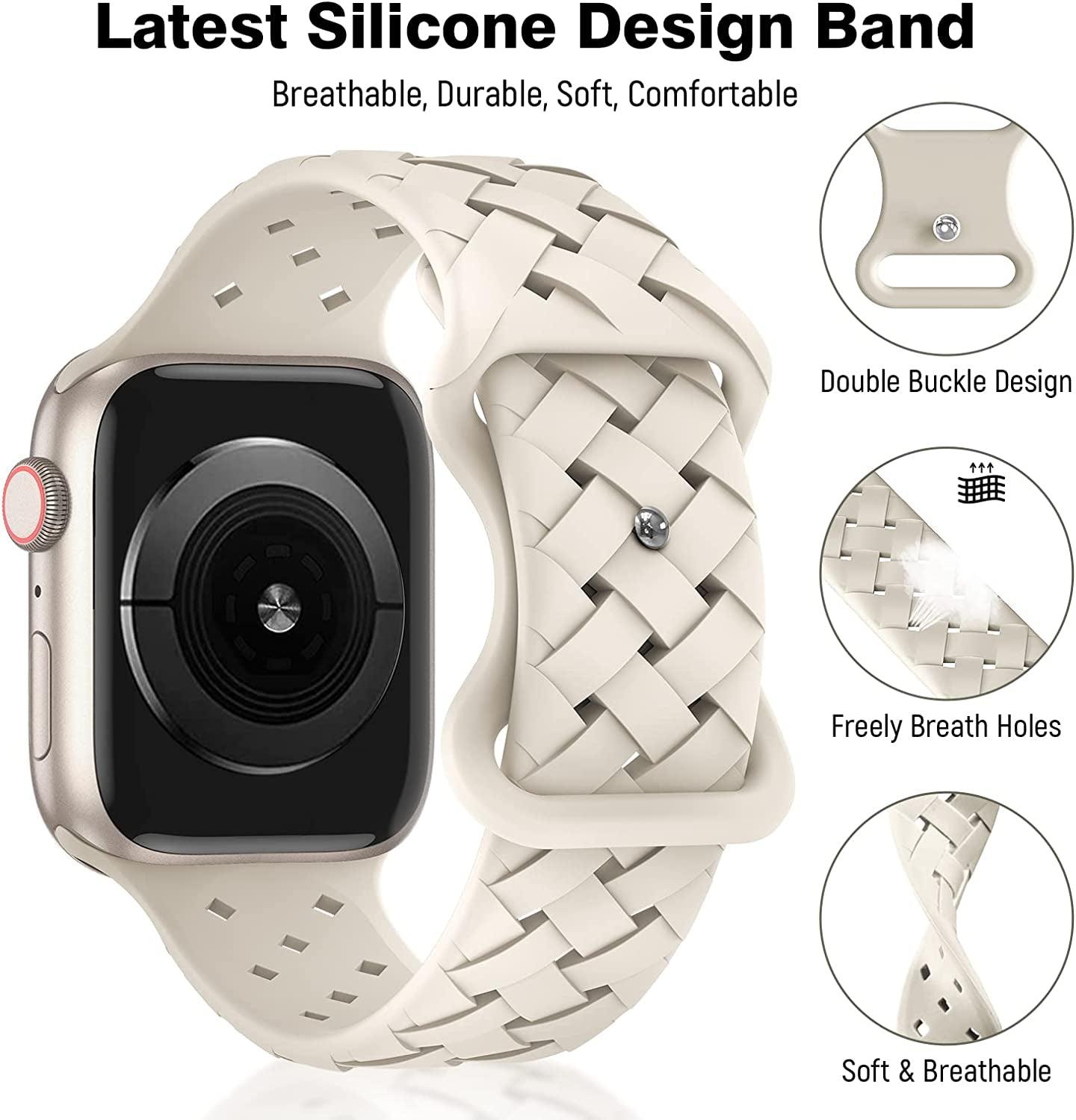 DYKEISS 6 Pack Sport Silicone Band Compatible with Apple Watch Band 41Mm 45Mm 40Mm 44Mm 38Mm 42Mm 49Mm for Women Men, Breathable Soft Replacement Strap for Iwatch Ultra Series 8/7/SE/6/5/4/3/2/1  DYKEISS   