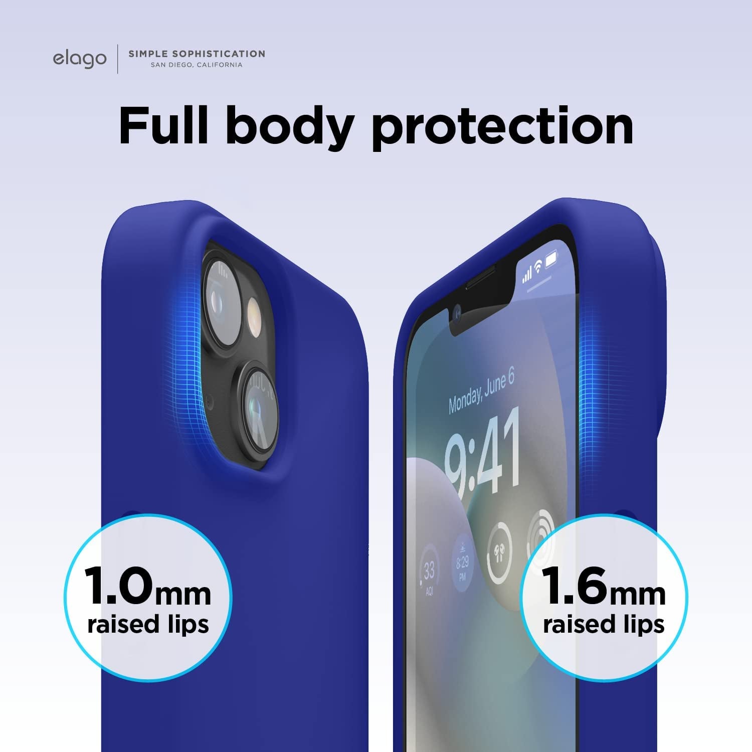 Elago Compatible with Iphone 14 Case, Liquid Silicone Case, Full Body Protective Cover, Shockproof, Slim Phone Case, Anti-Scratch Soft Microfiber Lining, 6.1 Inch (Cobalt Blue)  elago   