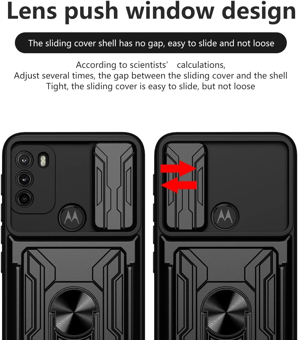 Ccsmall for Xiaomi Poco C40 Case Sliding Window Case with Card Holders, Cover with Slide Camera Protection Built-In Magnetic Kickstand Case for Xiaomi Poco C40 LJK Black  CCSmall   