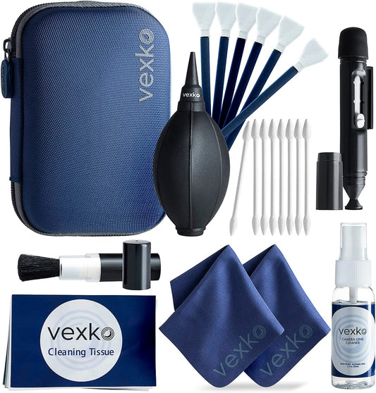 Vexko Camera Cleaning Kit for DSLR Cameras – Ideal Cleaner for Professional Camera, Sensor, Lens and LCD Screen. Compatible with Canon, Nikon, Sony, Pentax, Panasonic  Vexko   
