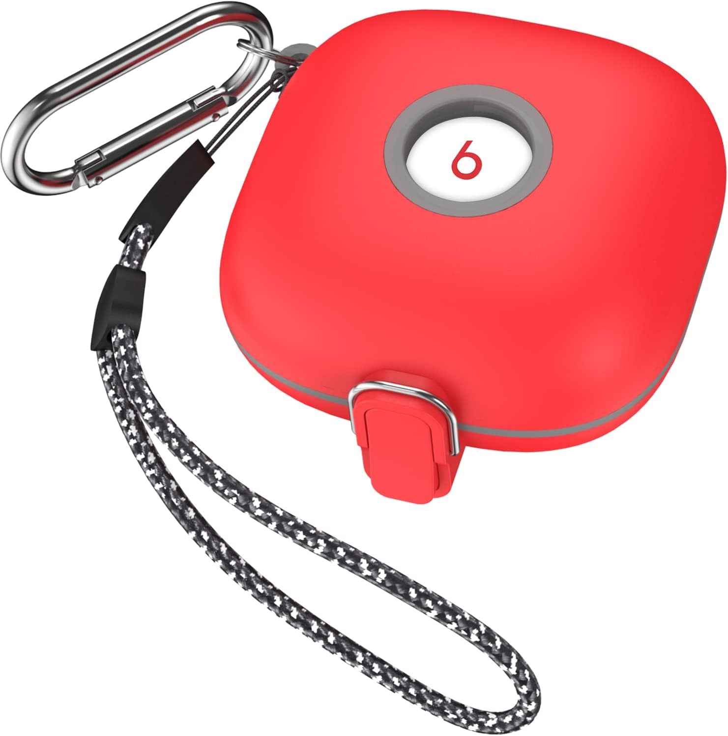 QIUDAOY for Beats Fit Pro Case with Secure Lock, Hard Shell Protective Case Cover for Beats Fit Pro Earbuds with Keychain/Lanyard Accessories, Silicone+Pc Full Skin Protector for Beats Fit Pro (Blue)  QIUDAOY Red  