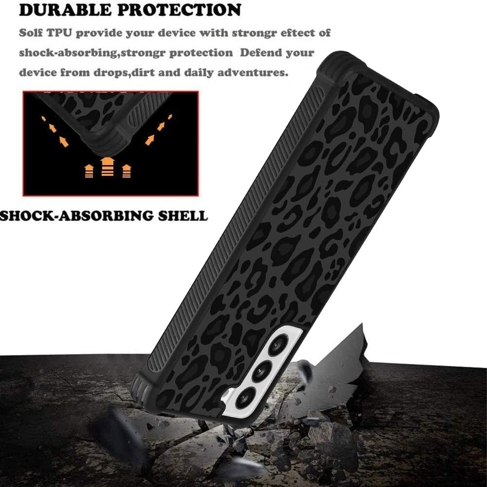 KANGHAR Case Compatible with Samsung Galaxy S21,Black Leopard Design,Tire Texture Non-Slip +Shockproof Rugged TPU Protective Case for Samsung Galaxy S21 6.2 Inch (2021) Leopard Pattern  KANGHAR   