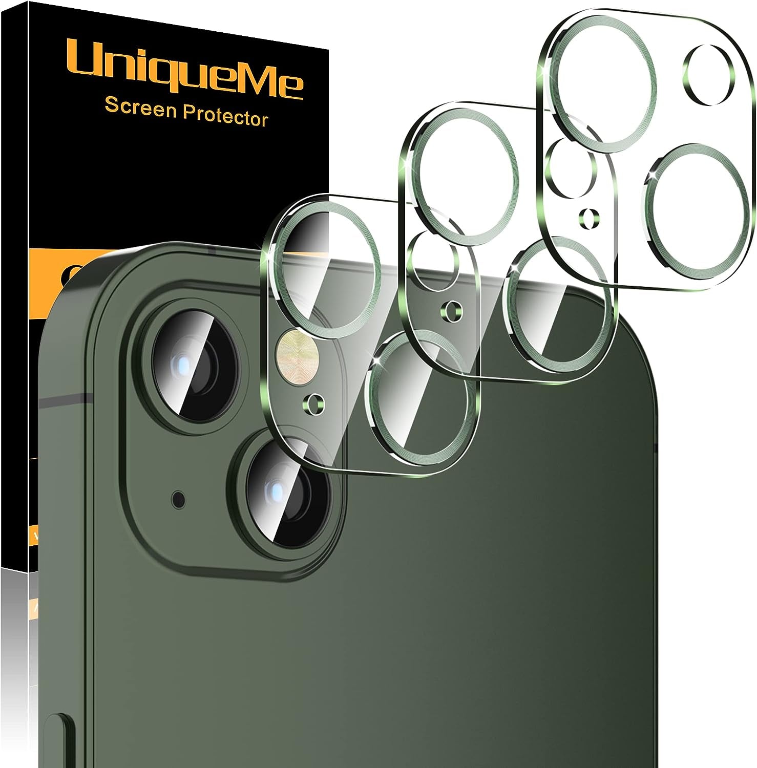 Uniqueme [3 Pack] for Iphone 13 / Iphone 13 Mini Camera Lens Protector, Tempered Glass [Case Friendly][New Version][Scratch-Resistant][Easy Installation] - Black Circle  UniqueMe   