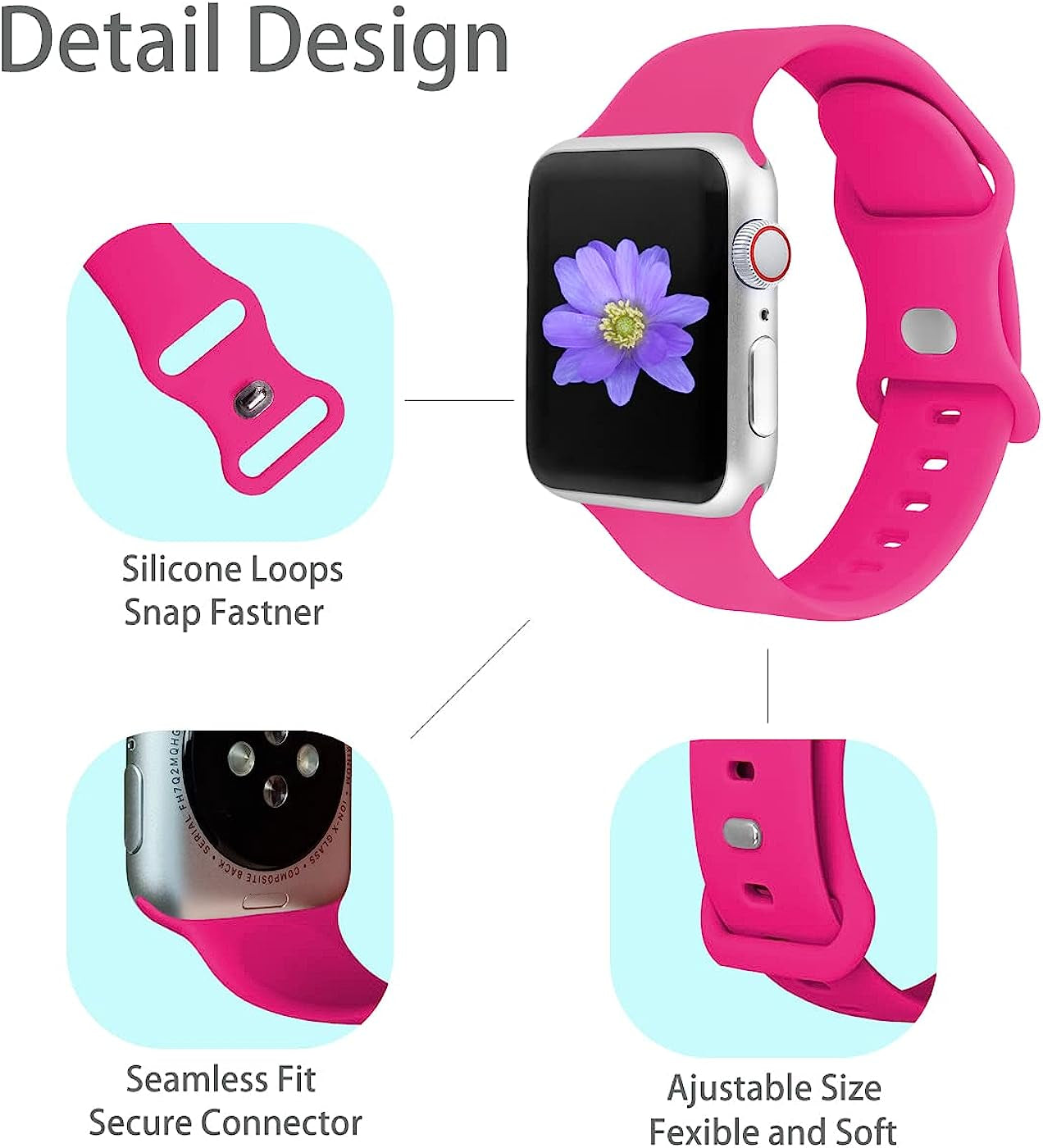 Cindgress Sport Bands Compatible with 42Mm 44Mm 45Mm 41Mm 38Mm 40Mm Apple Watch Bands for Women Men,Compatible with Soft Silicone Apple Watch Series 6 Bands for Women Men Series SE 8 7 6 5 4 3 2 1 Pack  Cindgress   