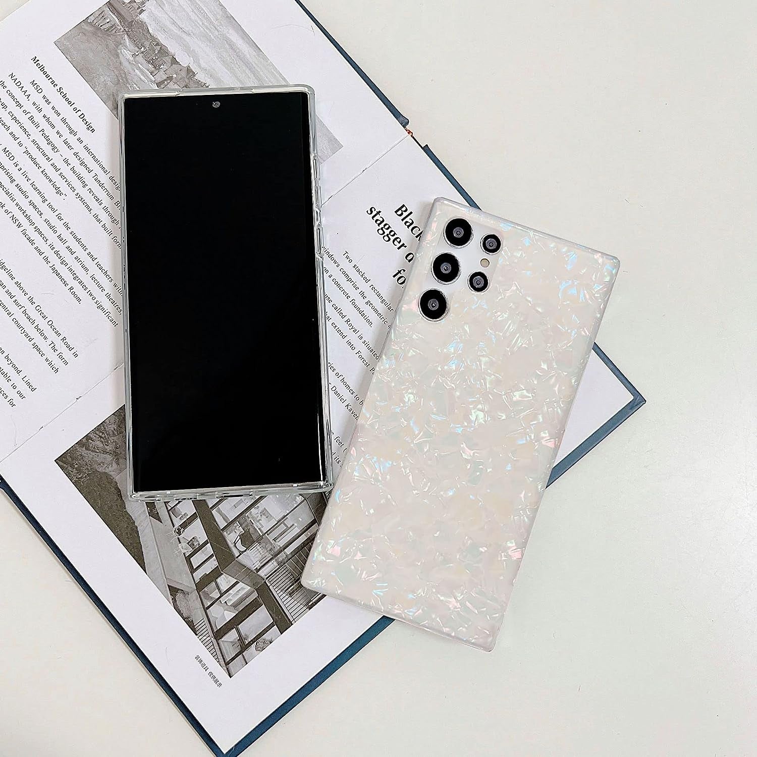 J.West Galaxy S22 Ultra Case 5G, Luxury Sparkle Glitter Translucent Clear Colorful Opal Pearly Thinfoil Design Shiny Print Soft Silicone Cover for Women Girls Slim TPU Protective Phone Case  J.west   