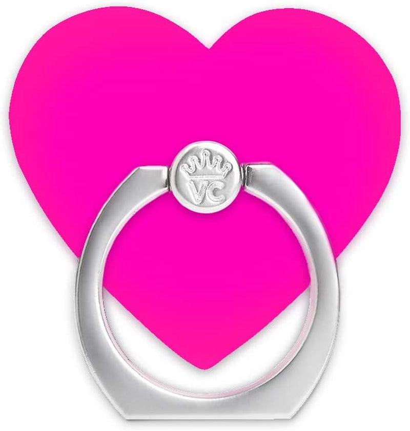 Velvet Caviar Cell Phone Ring Holder - Finger Ring & Stand - Improves Phone Grip Compatible with Iphone, Galaxy and Most Smartphones (Neon Pink Heart)  Velvet Caviar   